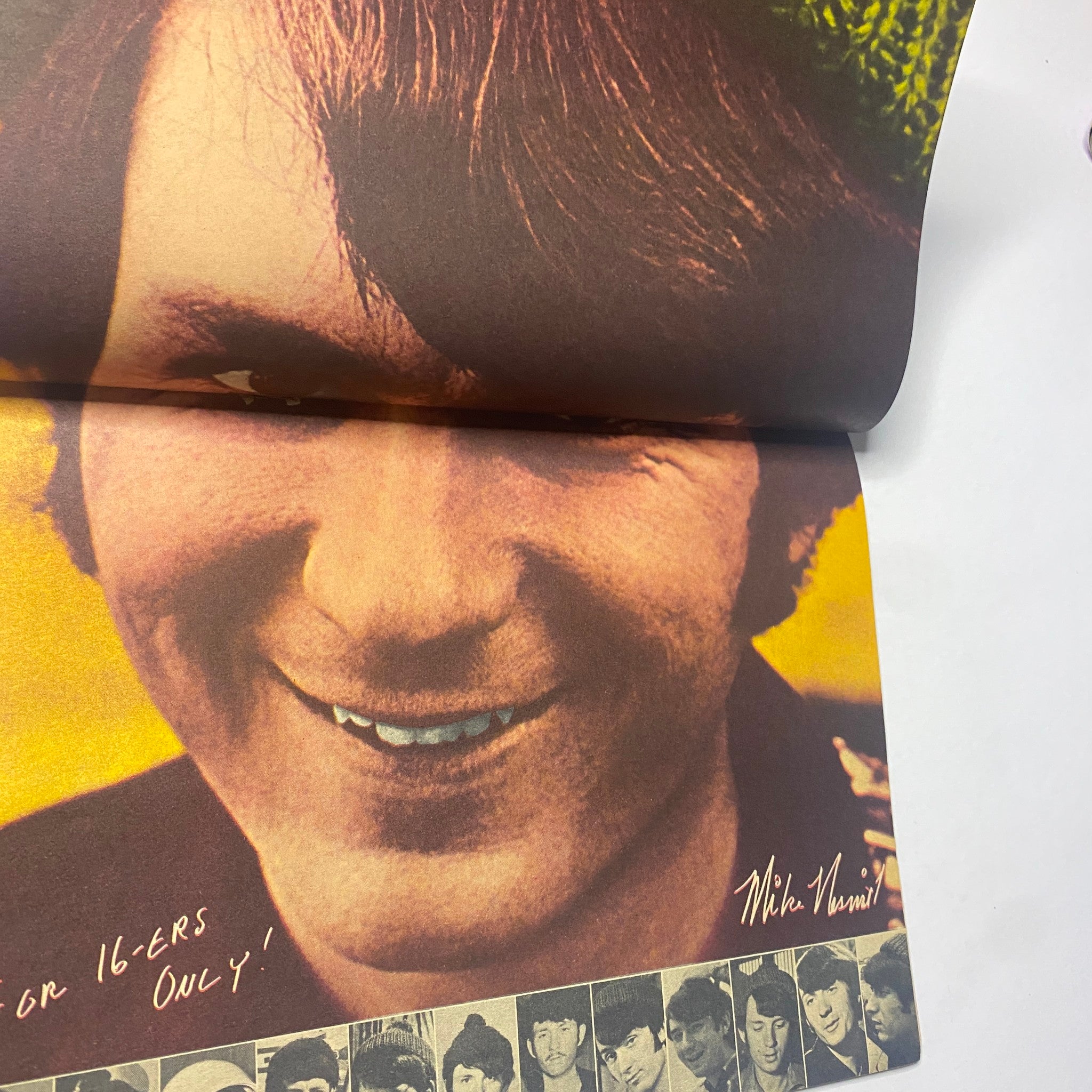 16 Magazine March 1967 Vol 8 No. 10 photo of Mike Nesmith smiling, promoting his feature in the magazine.