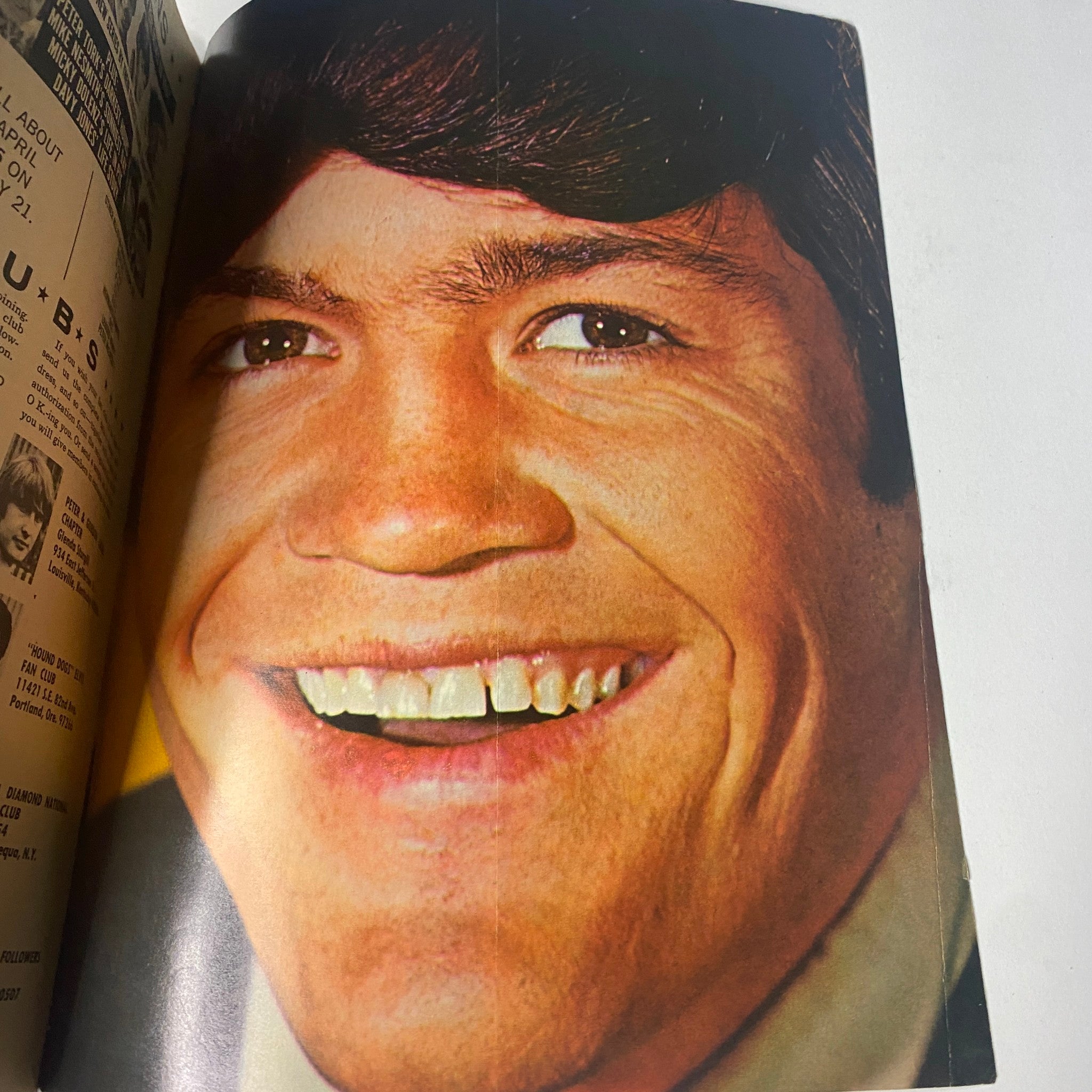 16 Magazine March 1967 Vol 8 No. 10 close-up portrait of Davy Jones smiling, highlighting his involvement in the magazine's features.