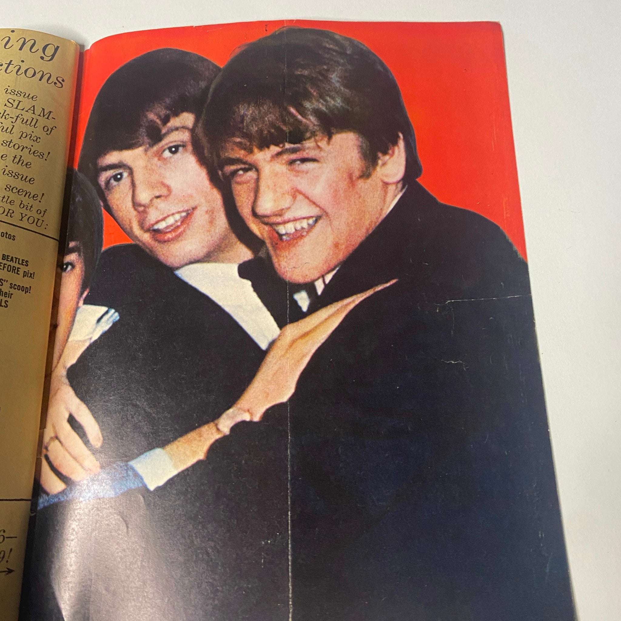 Another youthful moment in 16 Magazine September 1965 Vol 7 No. 4 with two smiling boys, reflecting the fun and lively spirit of the 1960s pop culture.