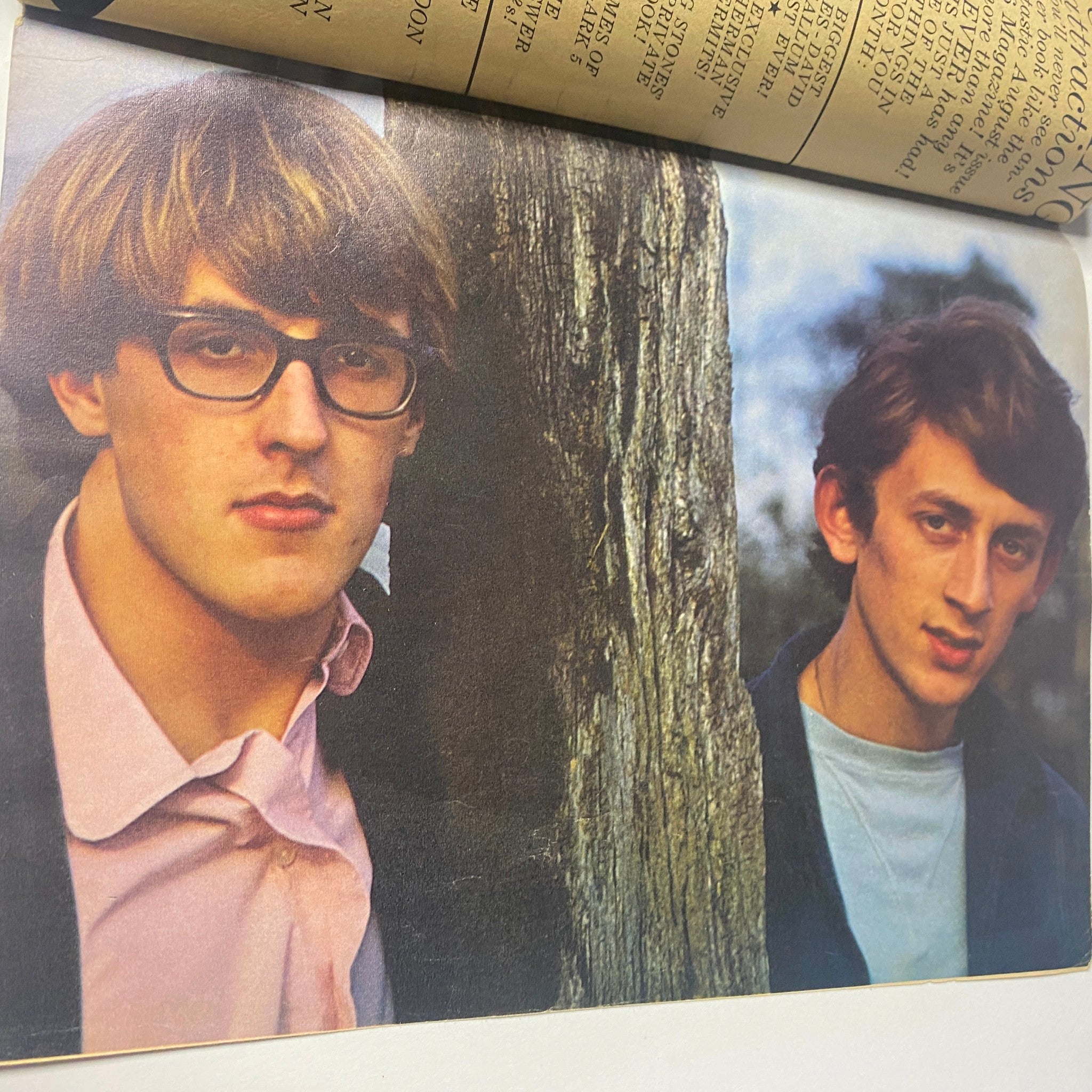 Image of Chad & Jeremy featured in 16 Magazine July 1965 Vol. 7 No. 2, capturing the duo in a scenic outdoor setting.