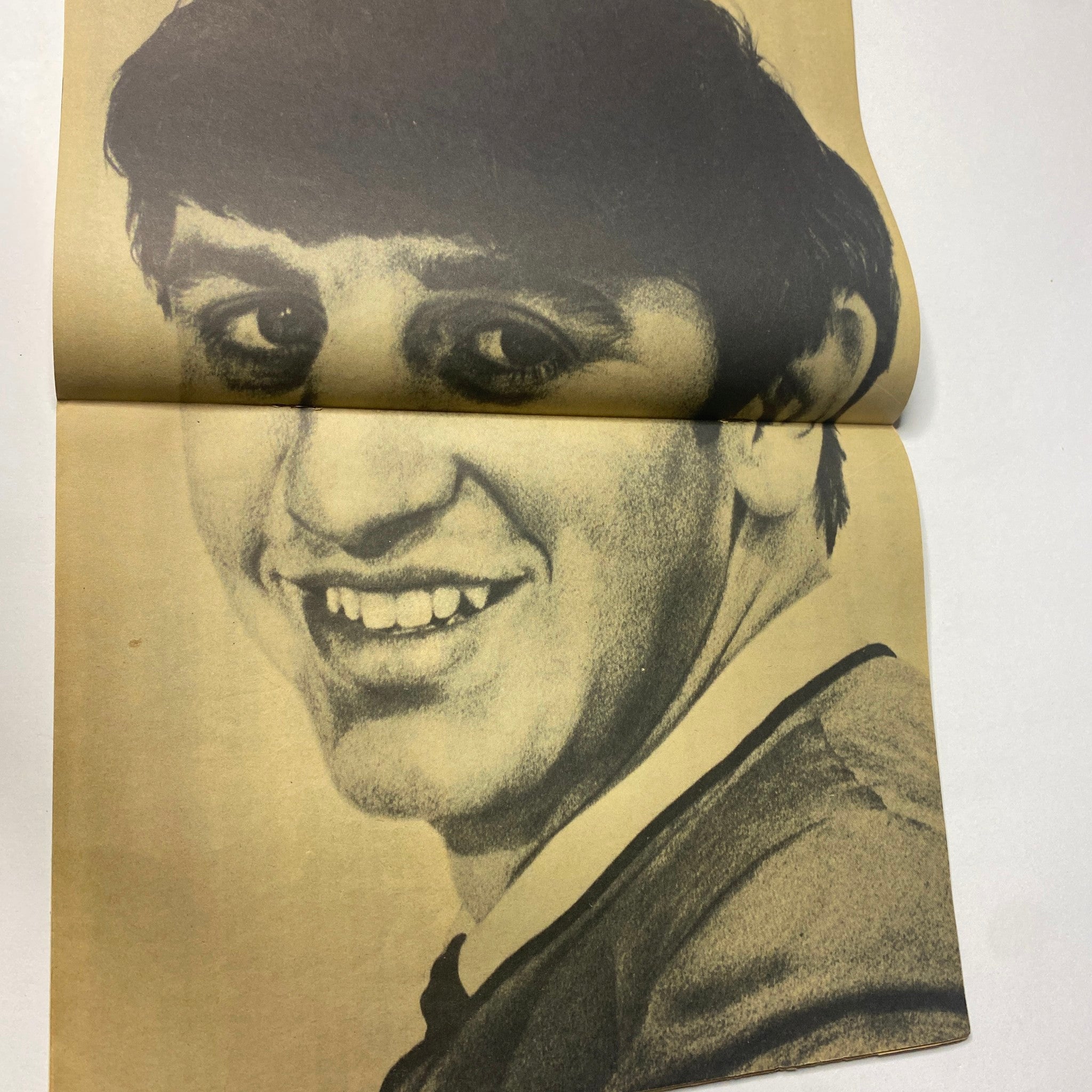 Close-up page from 16 Magazine February 1965 Vol. 6 No. 9, featuring a detailed image of Ringo Starr with his iconic smile.