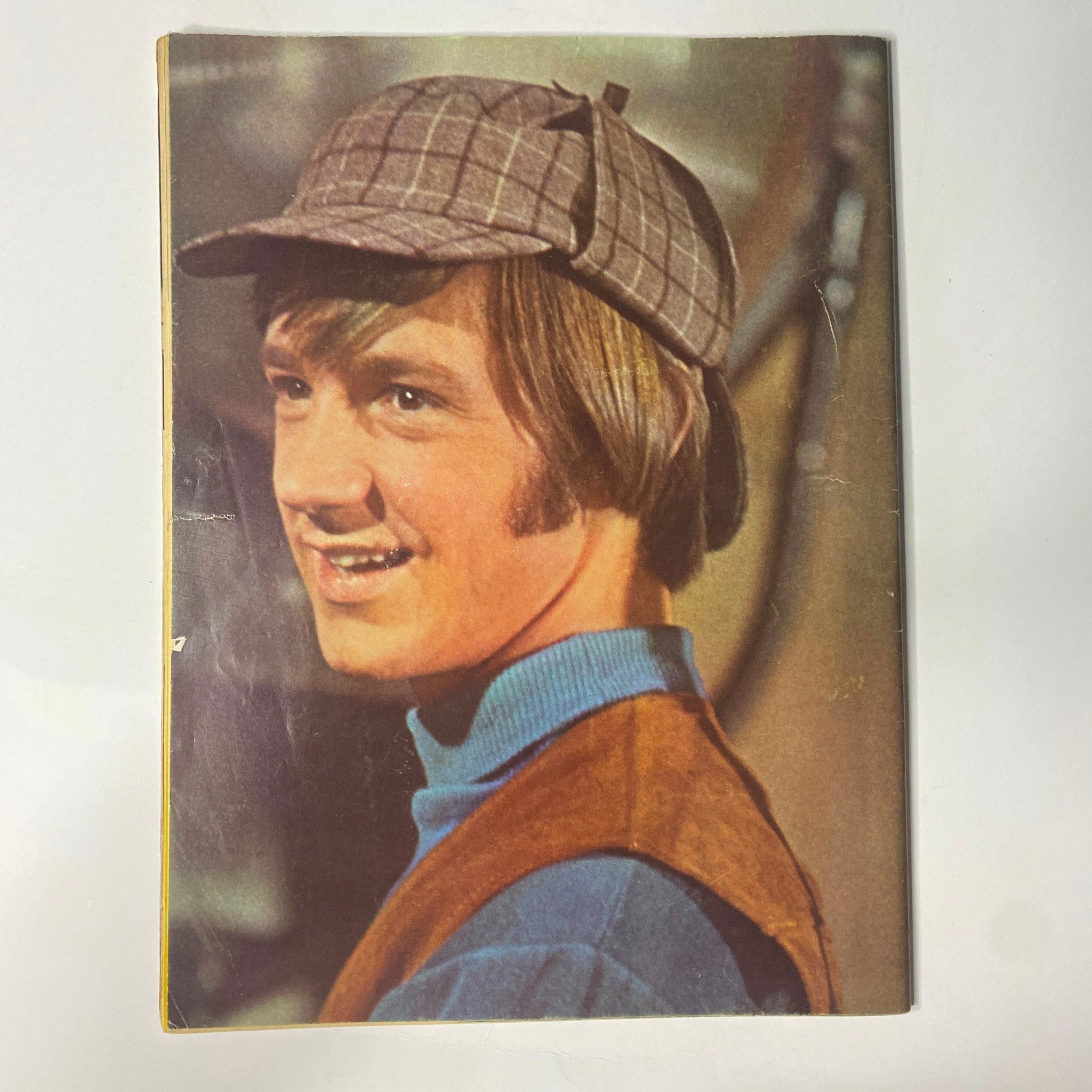 Image of a young Davy Jones from Tiger Beat Magazine July 1967 Vol 2 No 11, wearing a plaid hat and looking cheerful.