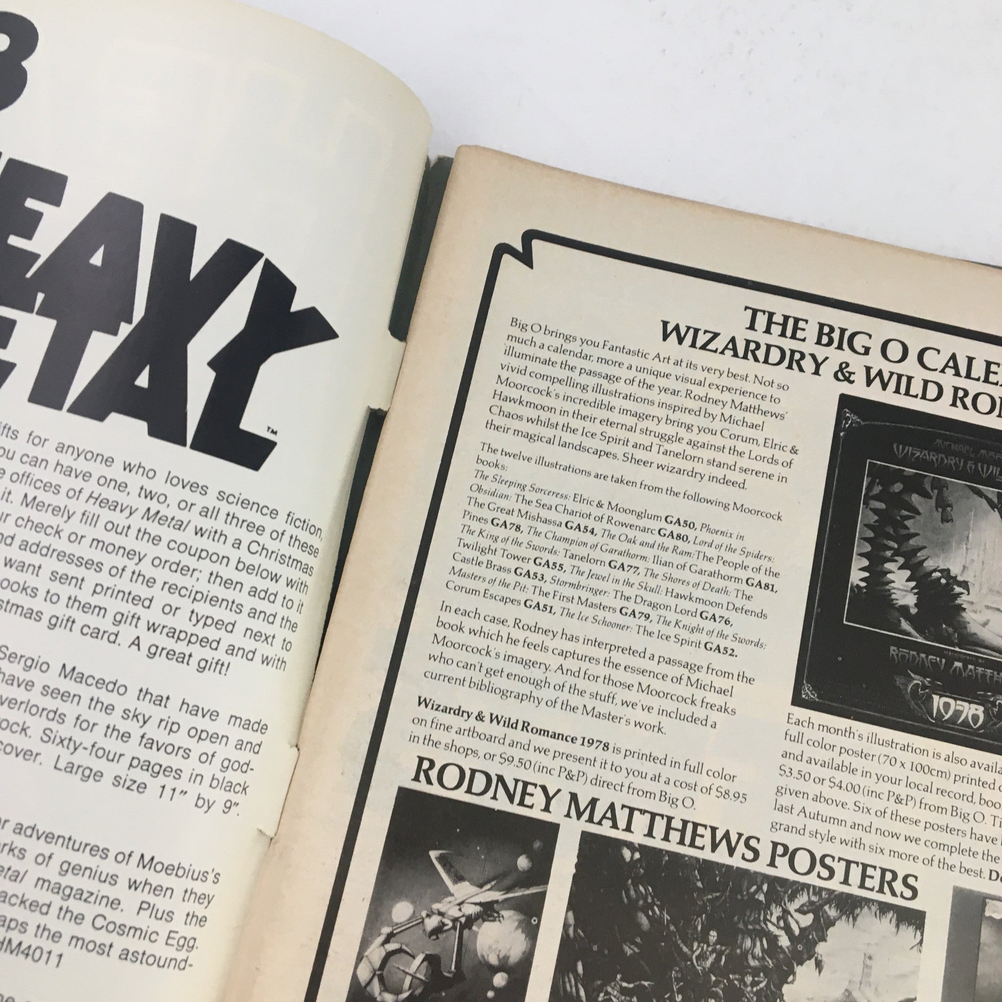 Interior page of Heavy Metal Magazine December 1977 displaying articles and illustrations, highlighting its unique artistic style and content related to Vuzz Chapter 2 by Druillet.