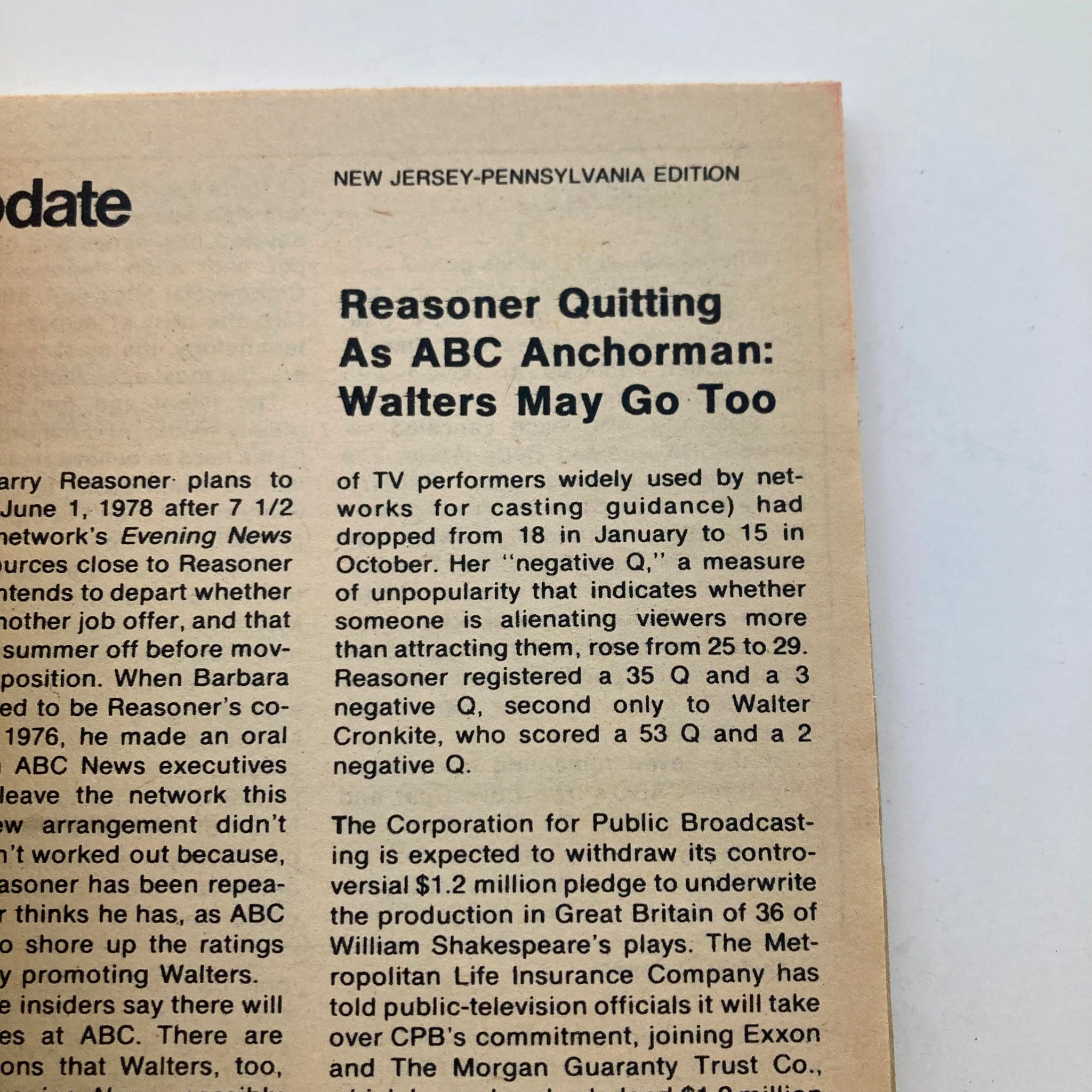 Inside page of TV Guide Magazine January 7 1978, detailing broadcasting updates and industry news relevant to the television landscape of the late 1970s.