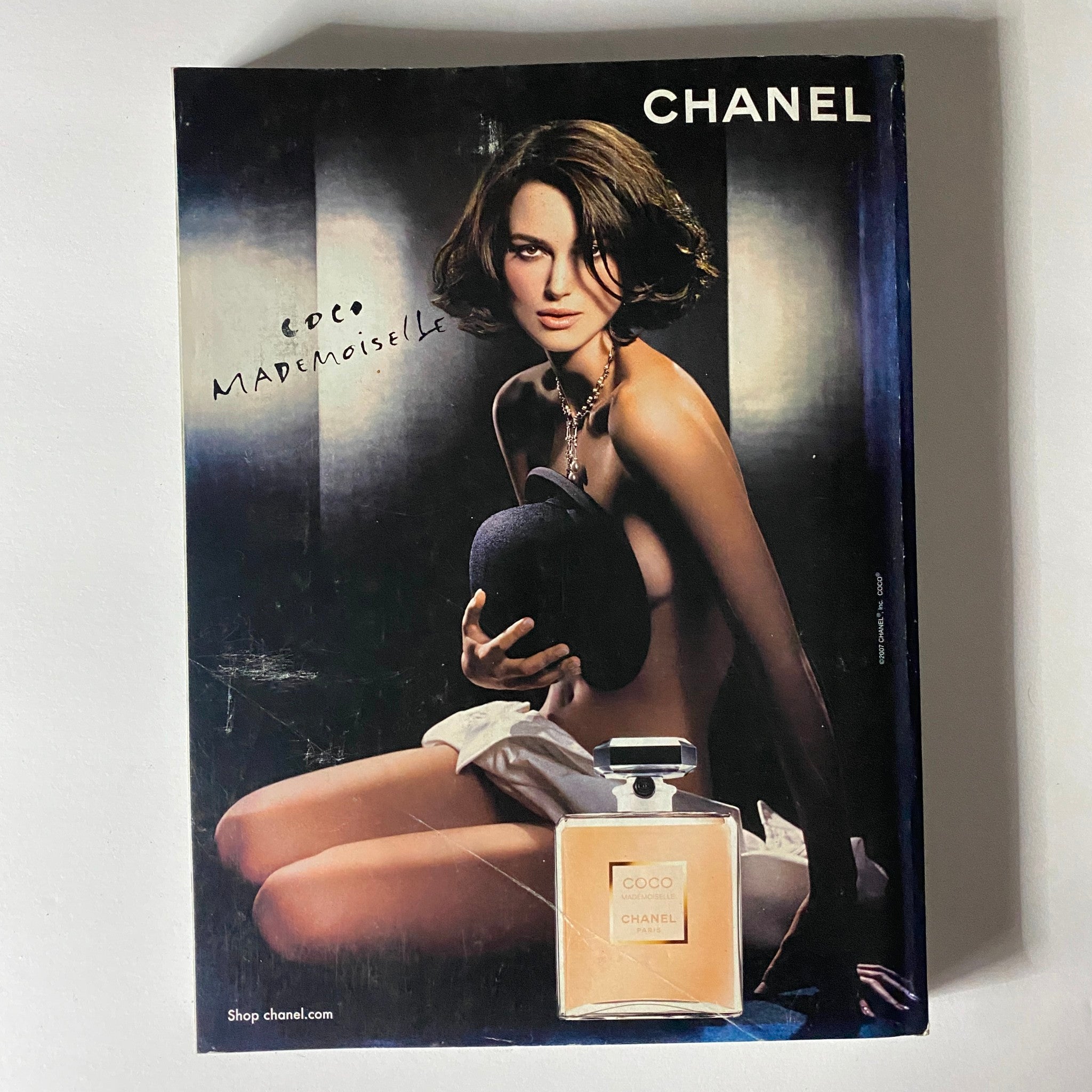 Back cover of Elle Magazine September 2007 showcasing Chanel Coco Mademoiselle advertisement with a stylish model.