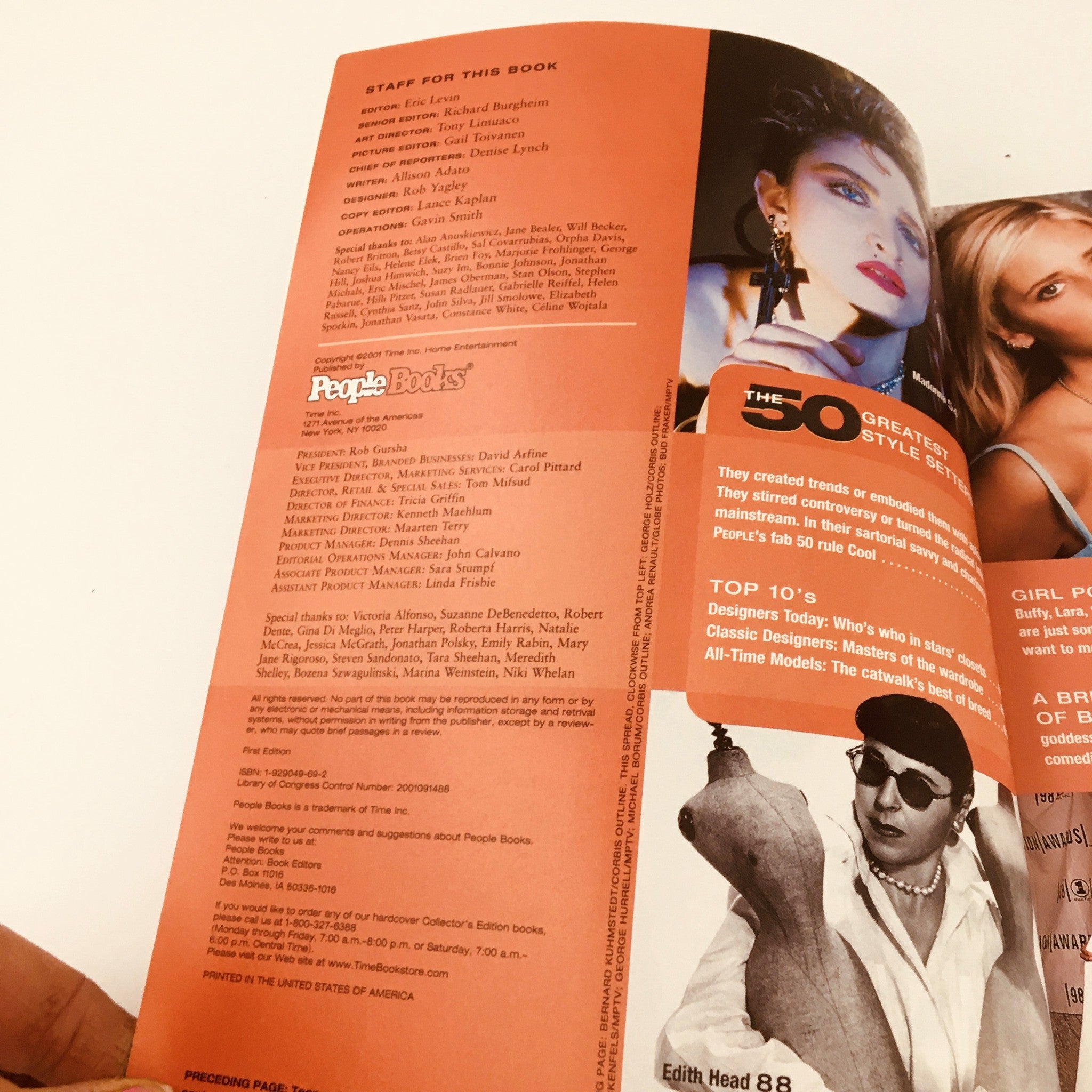 Inside page of People Weekly 2000 Collector's Edition Styles of the Stars Julia Roberts Cover, featuring staff credits and contributors.