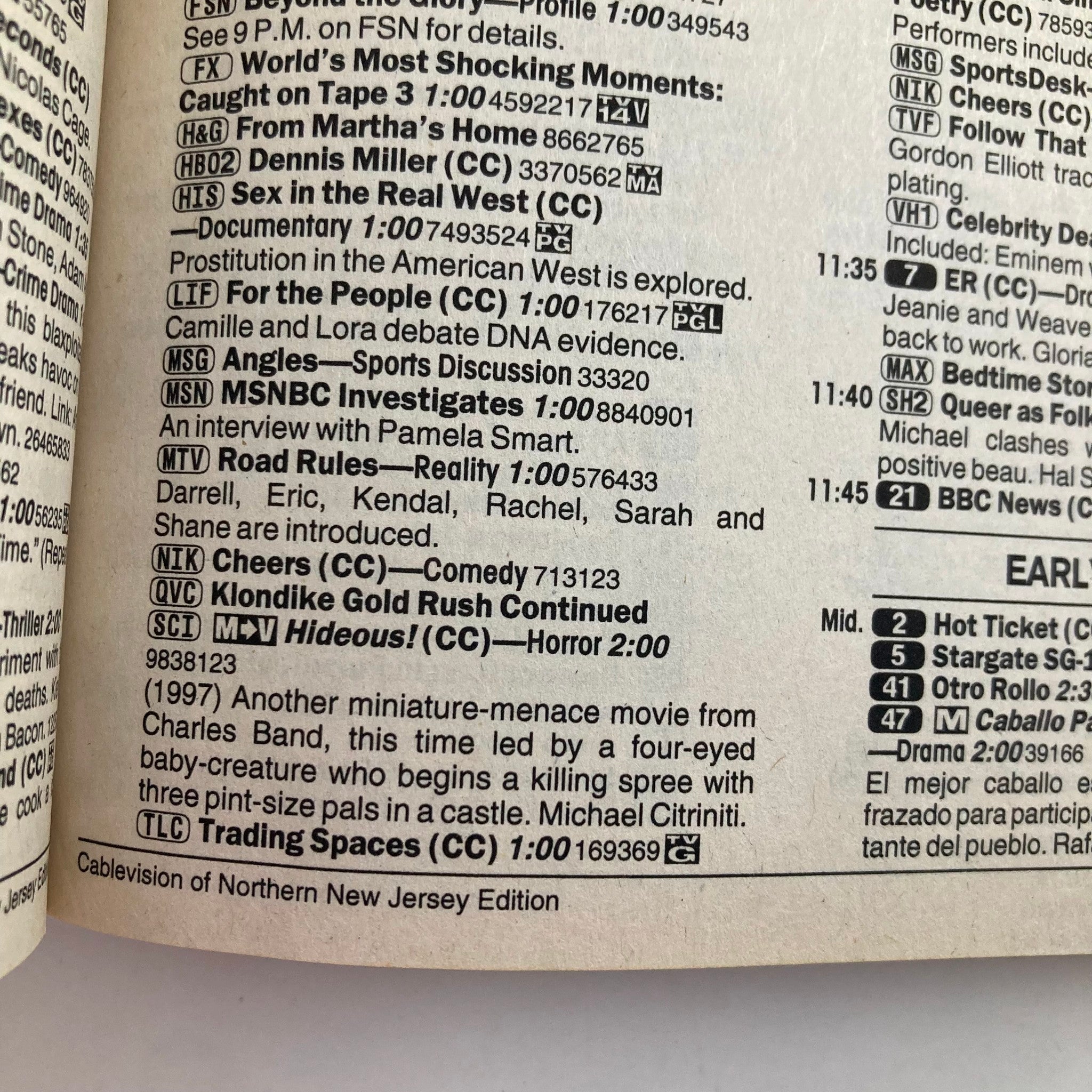 Inner page of TV Guide Magazine August 17, 2002 showing a detailed programming schedule and listings, featuring popular shows and movie descriptions, including a piece on 'Klondike Gold Rush Continued'.