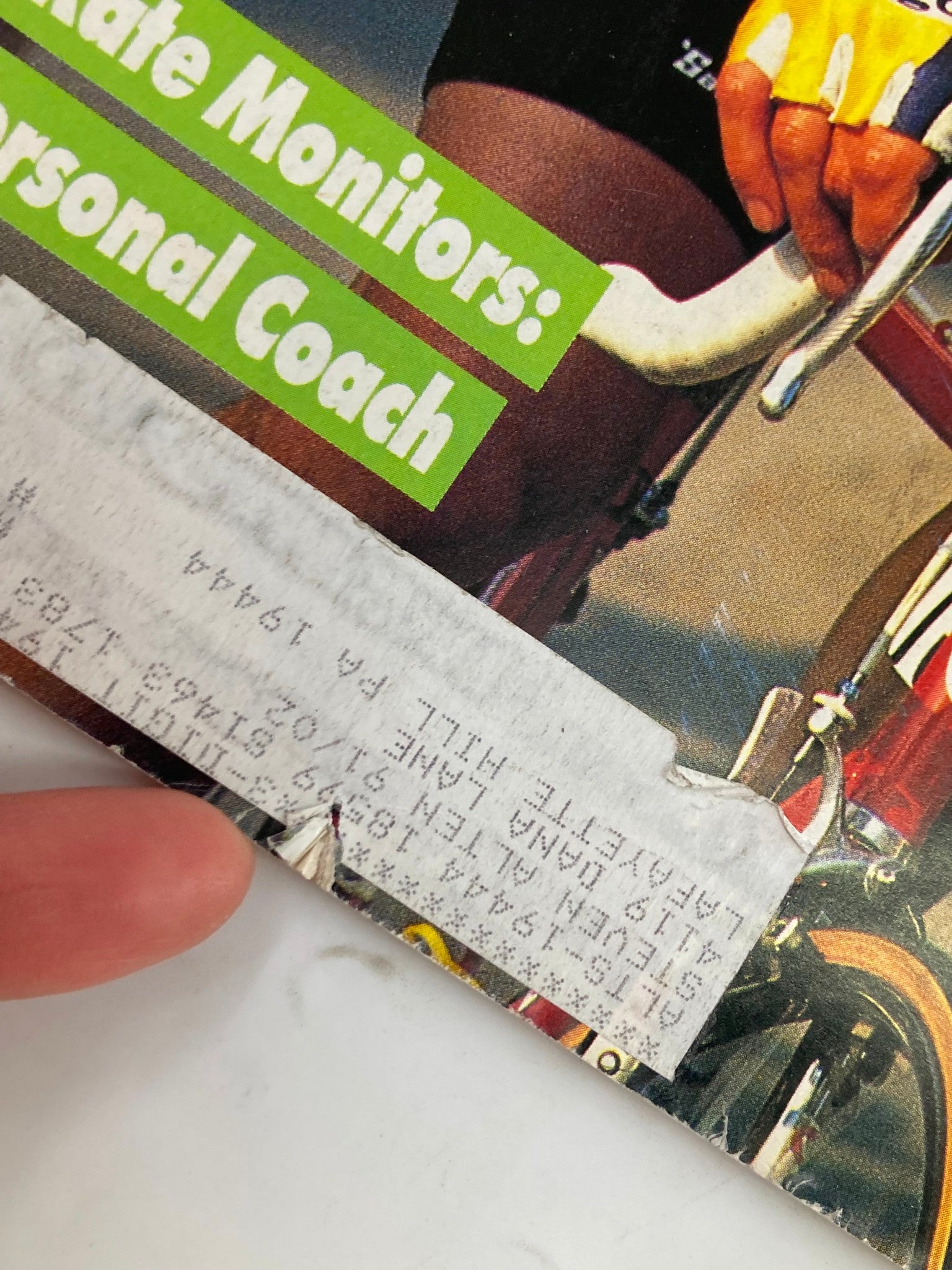 Close-up of the cover of Winning Bicycle Racing Illustrated June 1990 No. 81, showing details including the address label and minor wear typical of vintage magazines.