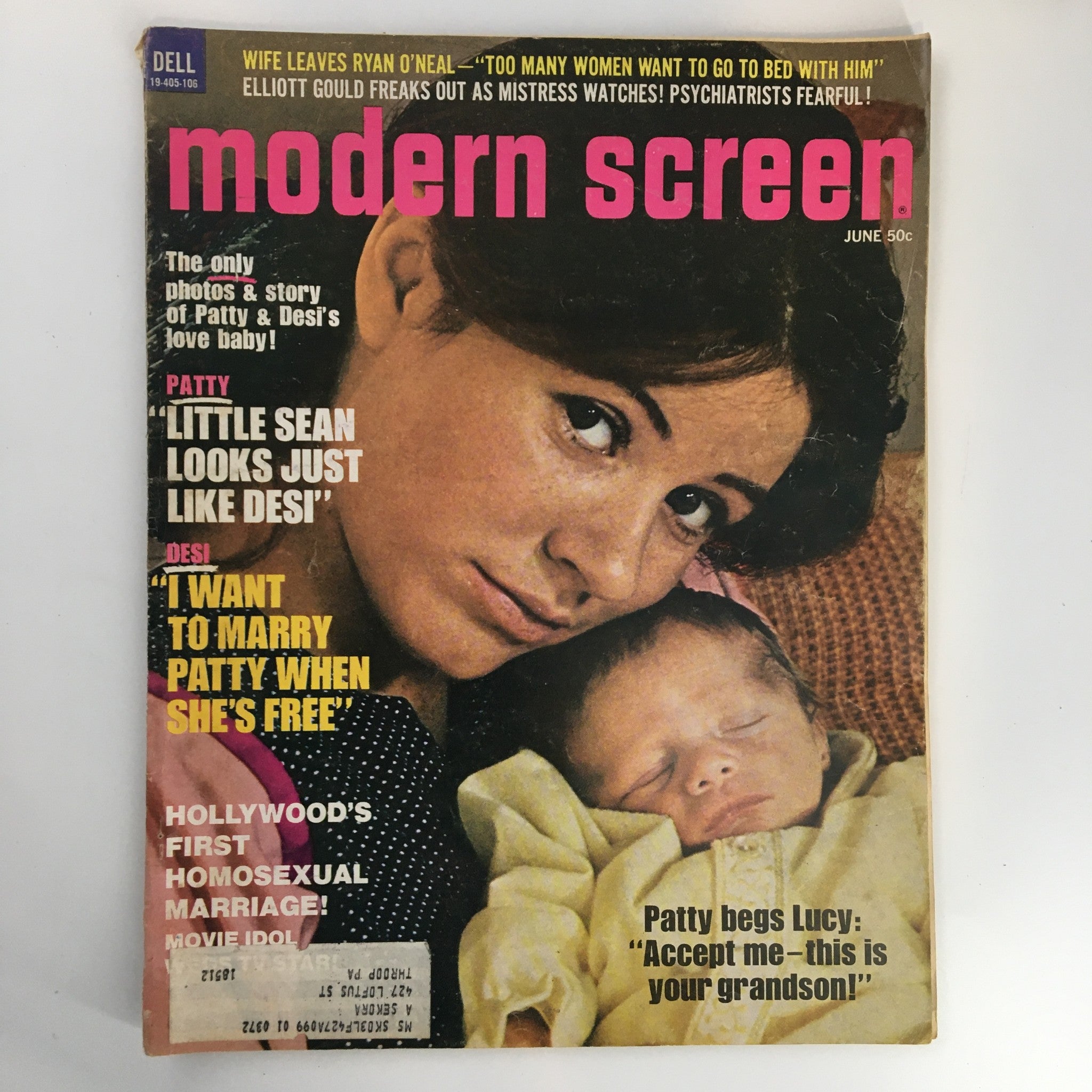 Modern Screen Magazine June 1971 cover featuring Patty with a baby, titled 'Patty Begs Lucy: Accept Me, This is Your Grandson.' The magazine includes features on iconic Hollywood stories and personalities.