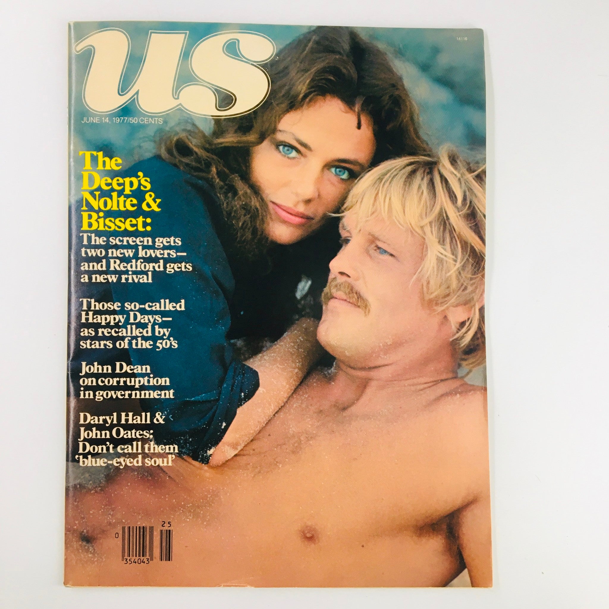 Vintage US Magazine from June 14, 1977 featuring Nick Nolte and Jaqueline Bisset on the cover, showcasing 1970s pop culture and classic cinema.