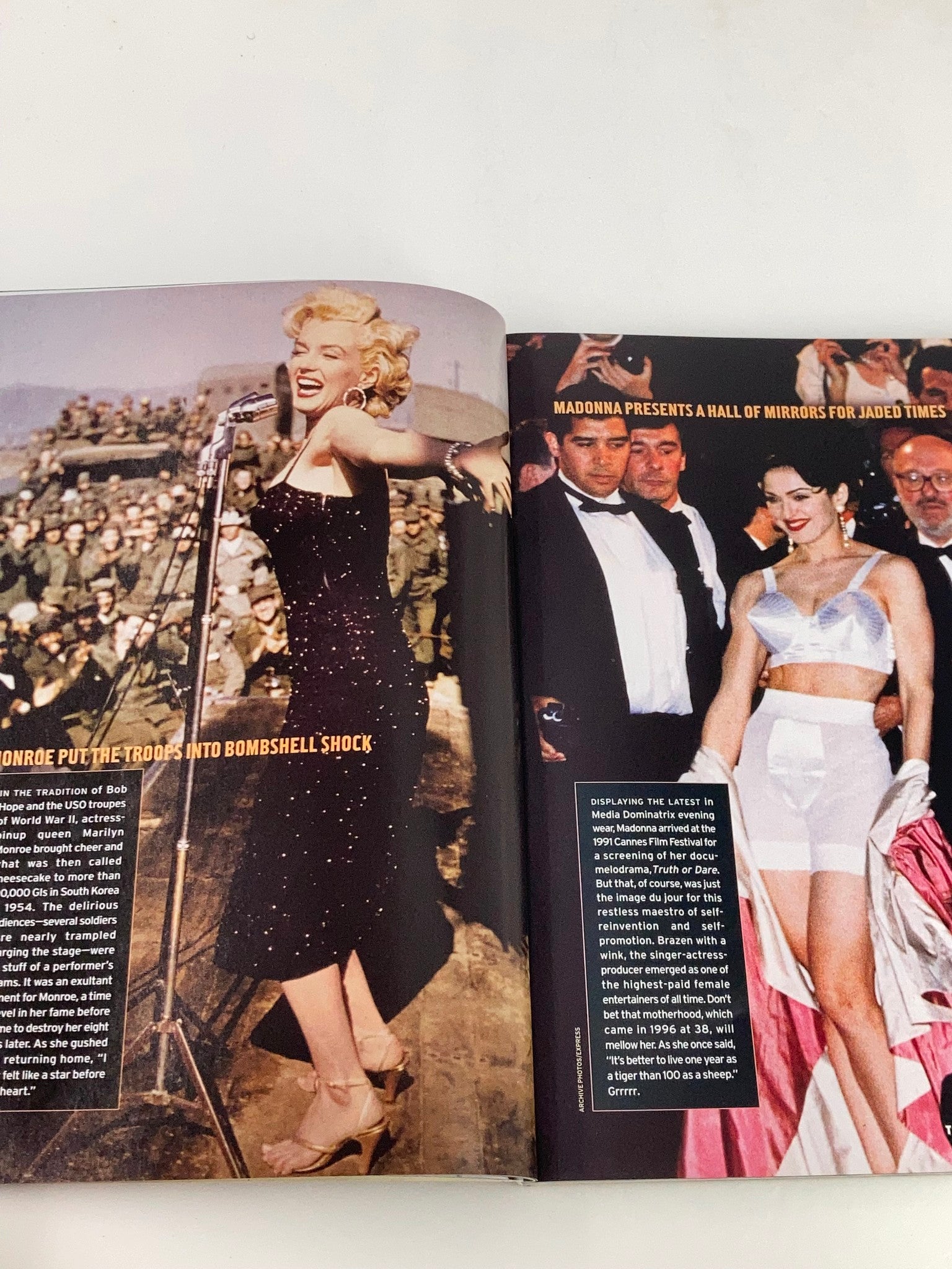 People Weekly Magazine 1998 featuring Marilyn Monroe performing for troops, showcasing her influence in entertainment and culture.