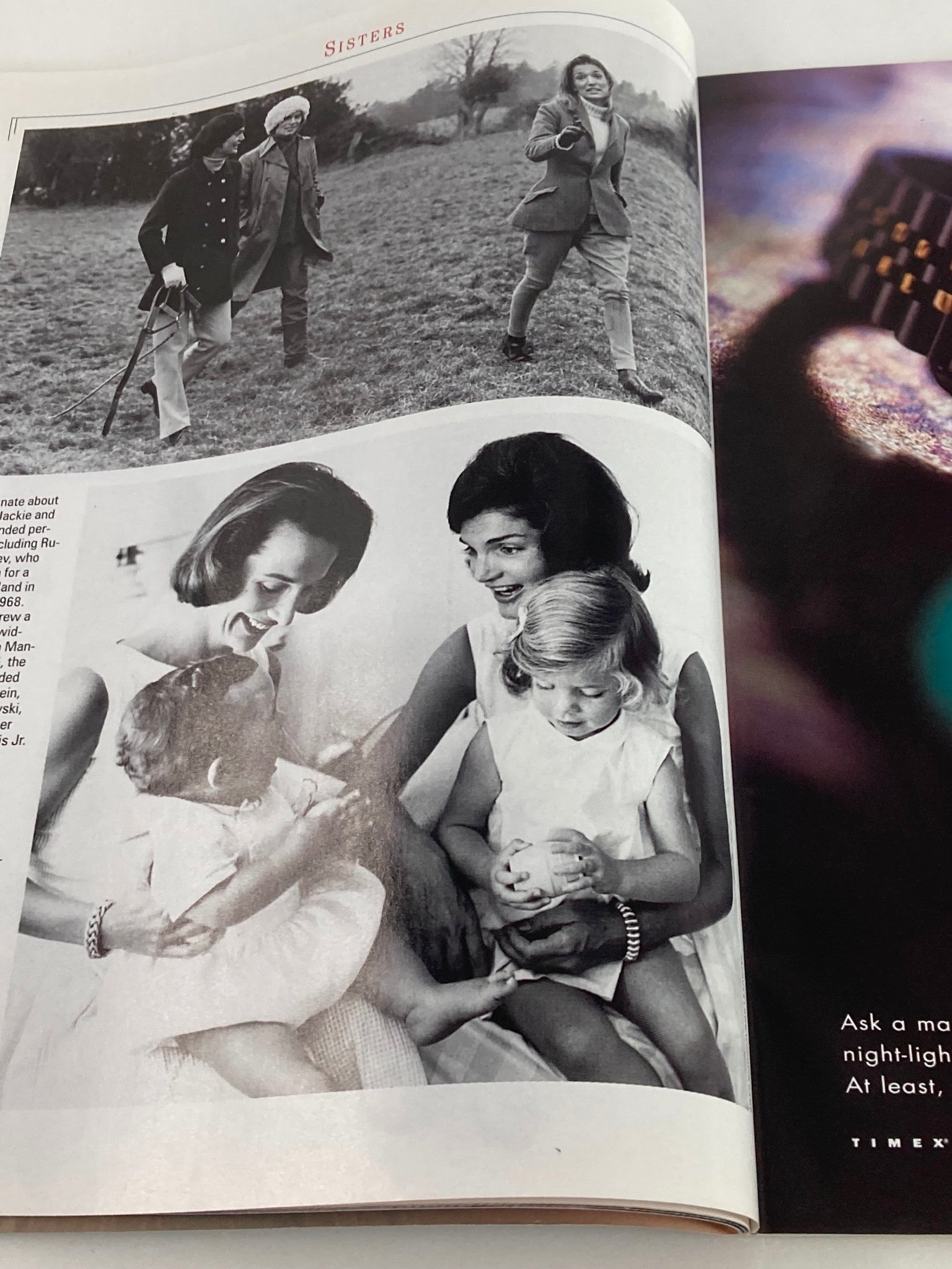 Historical image of Jacqueline Kennedy Onassis with family, showcasing her role as a sister and mother in People Weekly Tribute Magazine Summer 1994.