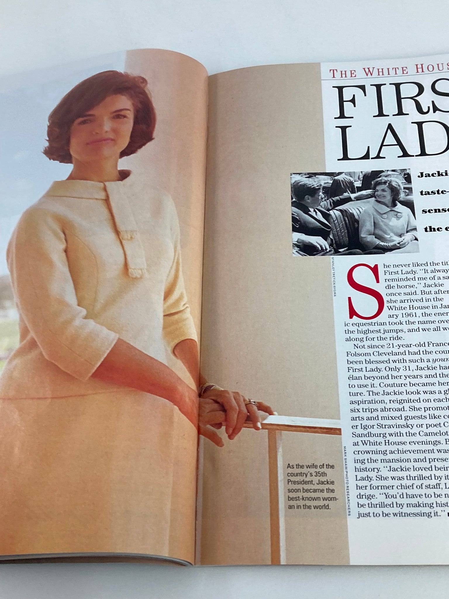 Elegant portrait of Jacqueline Kennedy Onassis as First Lady, representing her style and impact, from People Weekly Tribute Magazine Summer 1994.