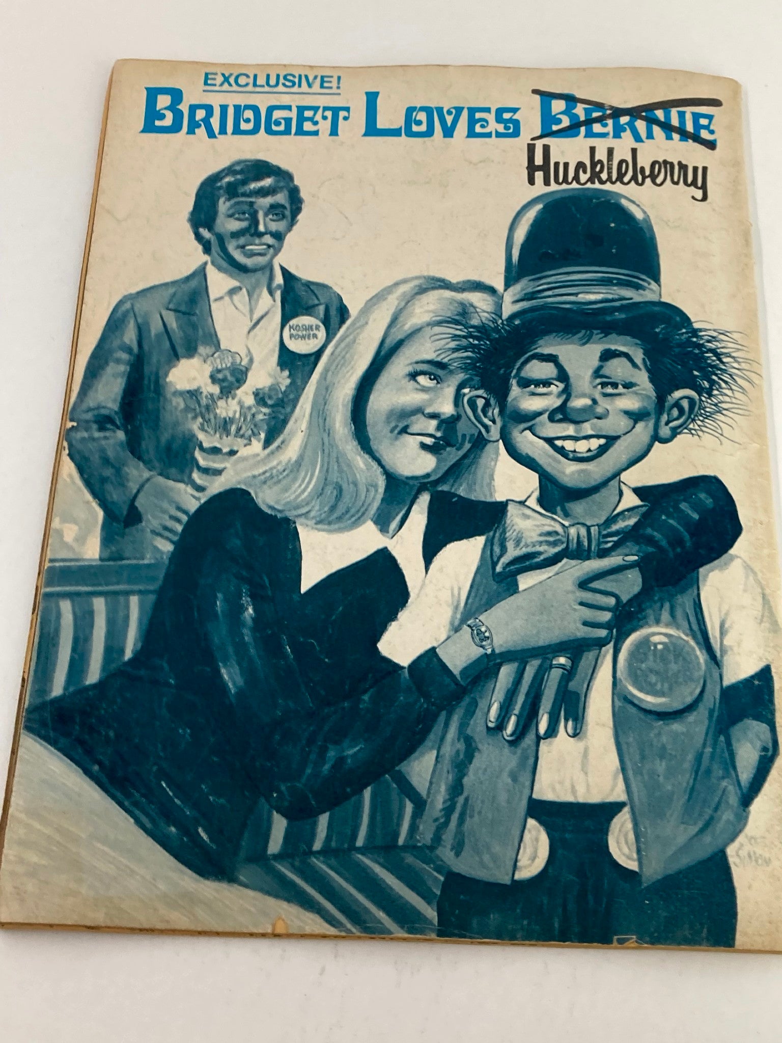 Cover of VTG Sick Magazine June 1973 Vol 13 #2 featuring the illustration of 'Bridget Loves Huckleberry' with characters in a playful pose.
