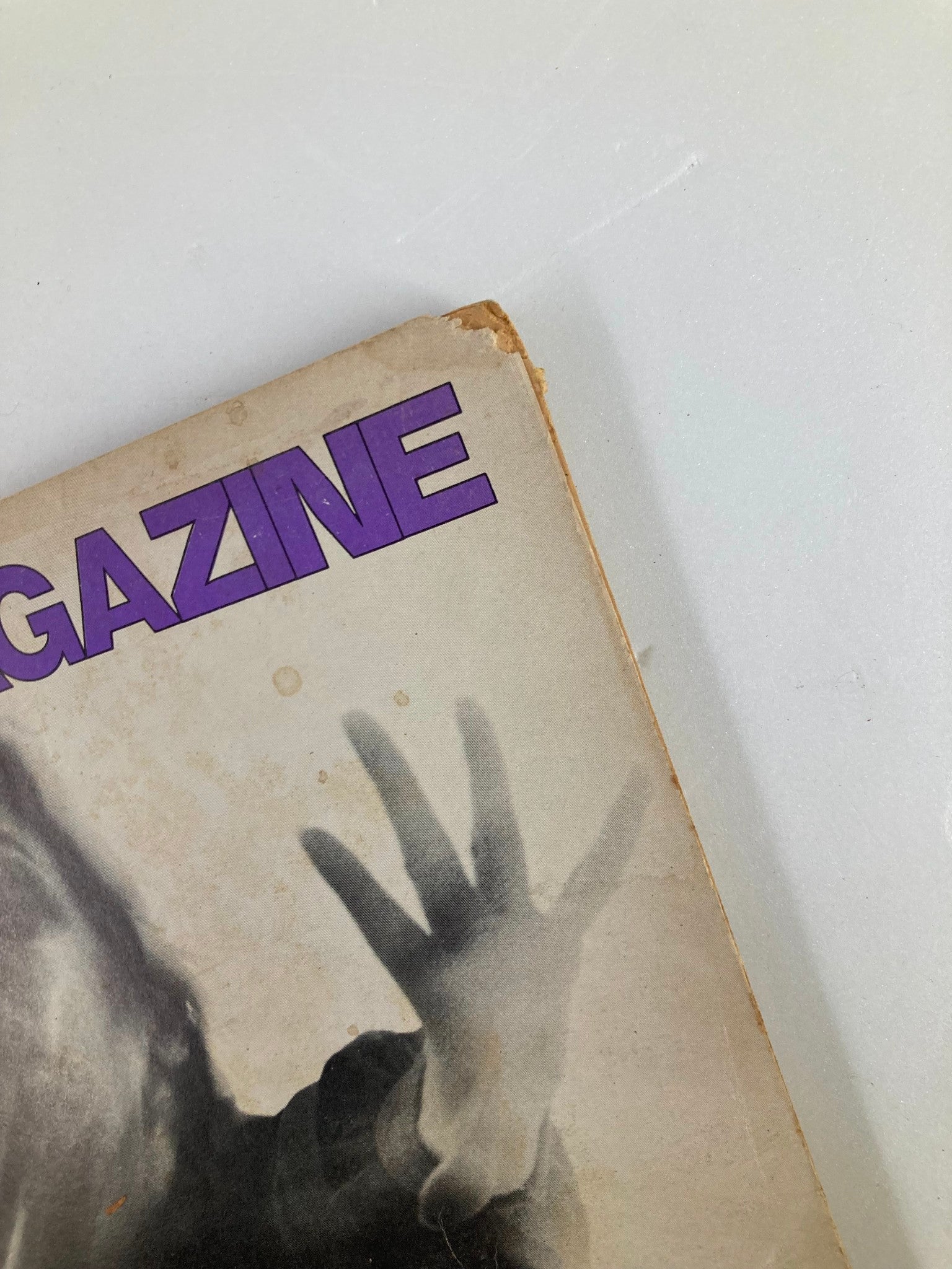 Close-up view of the top corner of VTG Dance Magazine May 1972, highlighting the title and an artistic silhouette of a dancer.