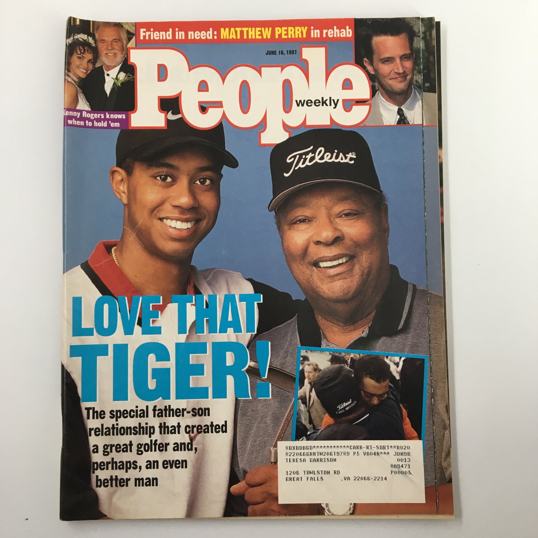 Cover of People Weekly Magazine from June 16, 1997 featuring Tiger Woods and his father, Earl Woods, highlighting their special relationship and Tiger's rising fame in golf.