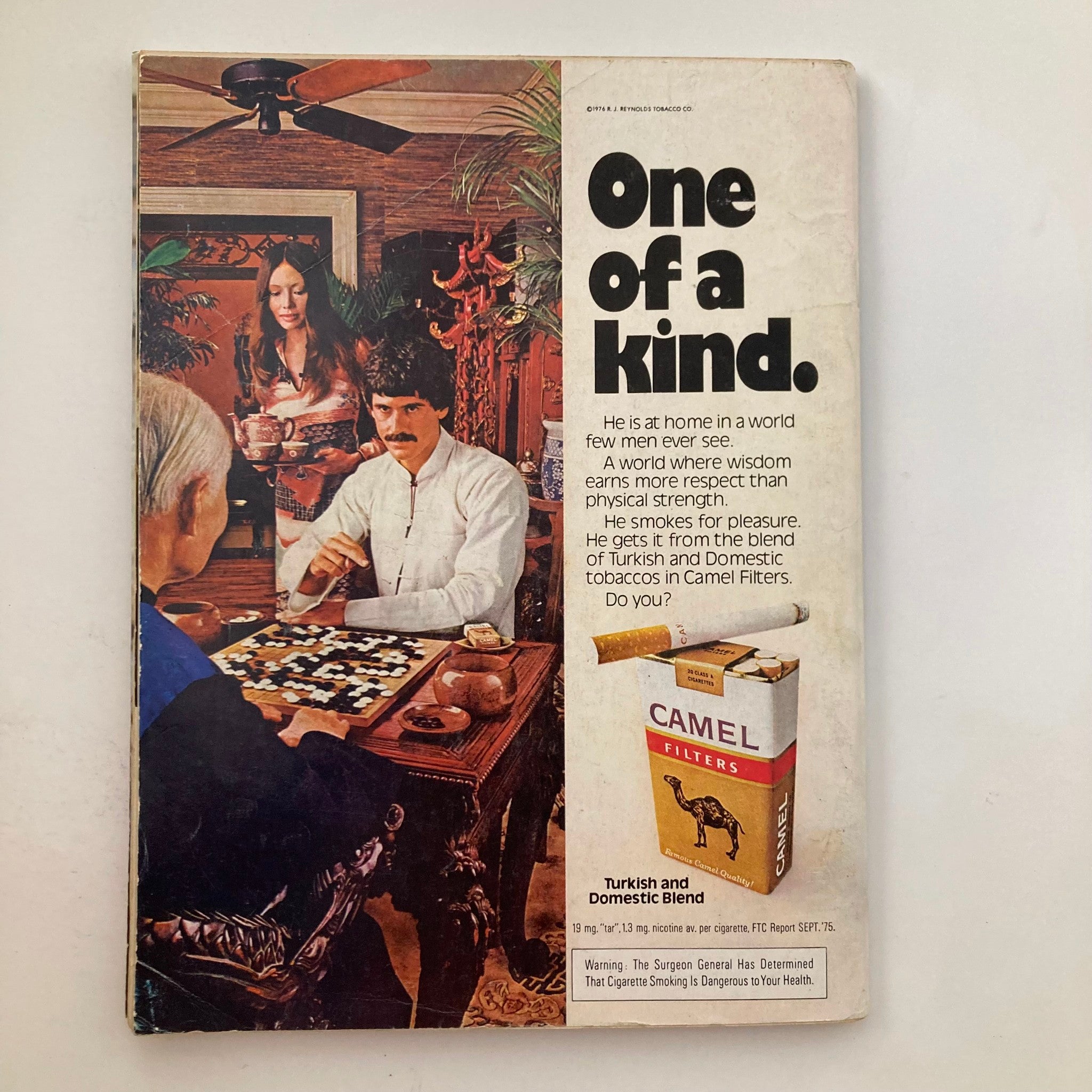 Back cover of the VTG Playboy Magazine June 1976 featuring an advertisement, showcasing cultural themes from the 1970s era.