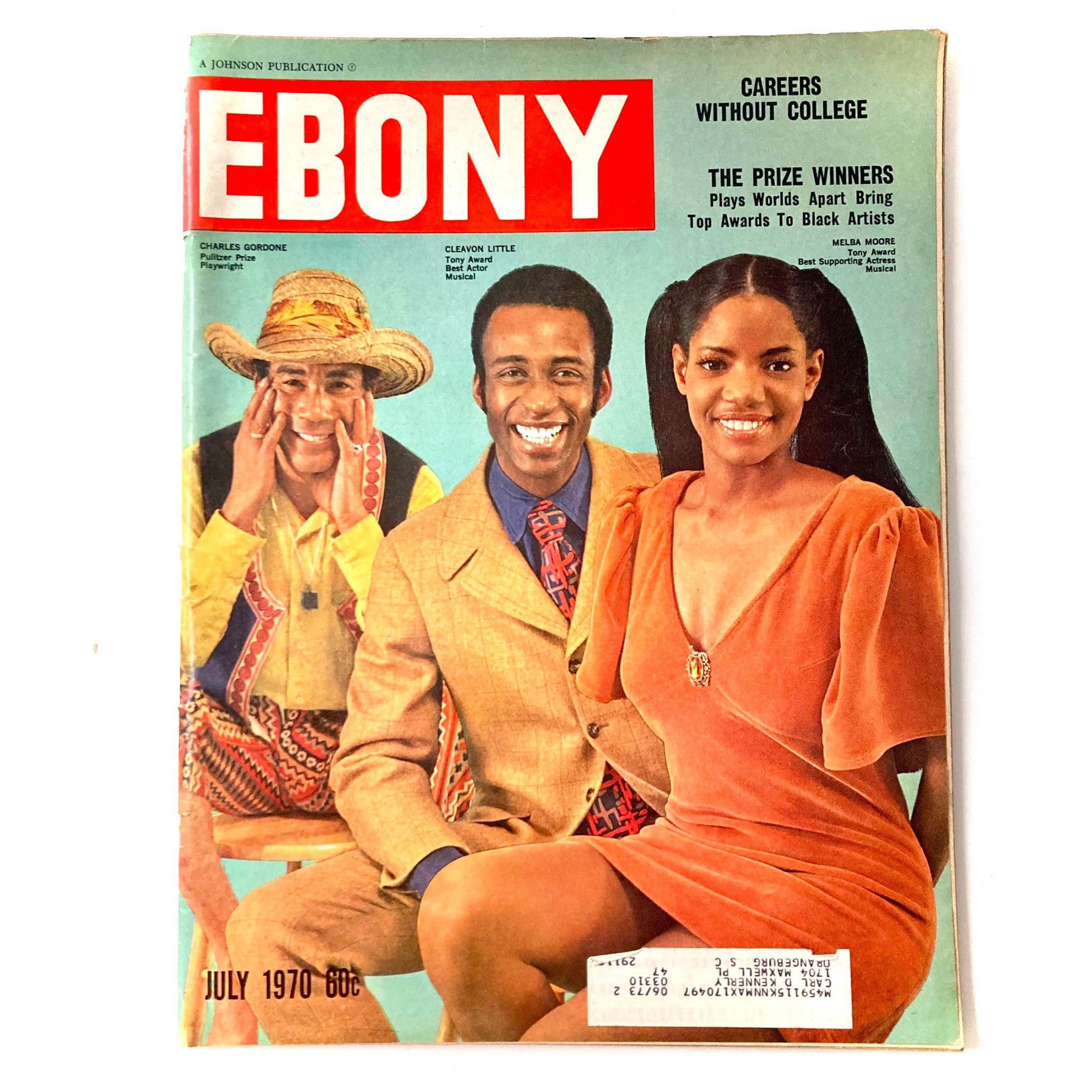 VTG Ebony Magazine July 1970 Charles Gordone, Cleavon Little, Melba Moore