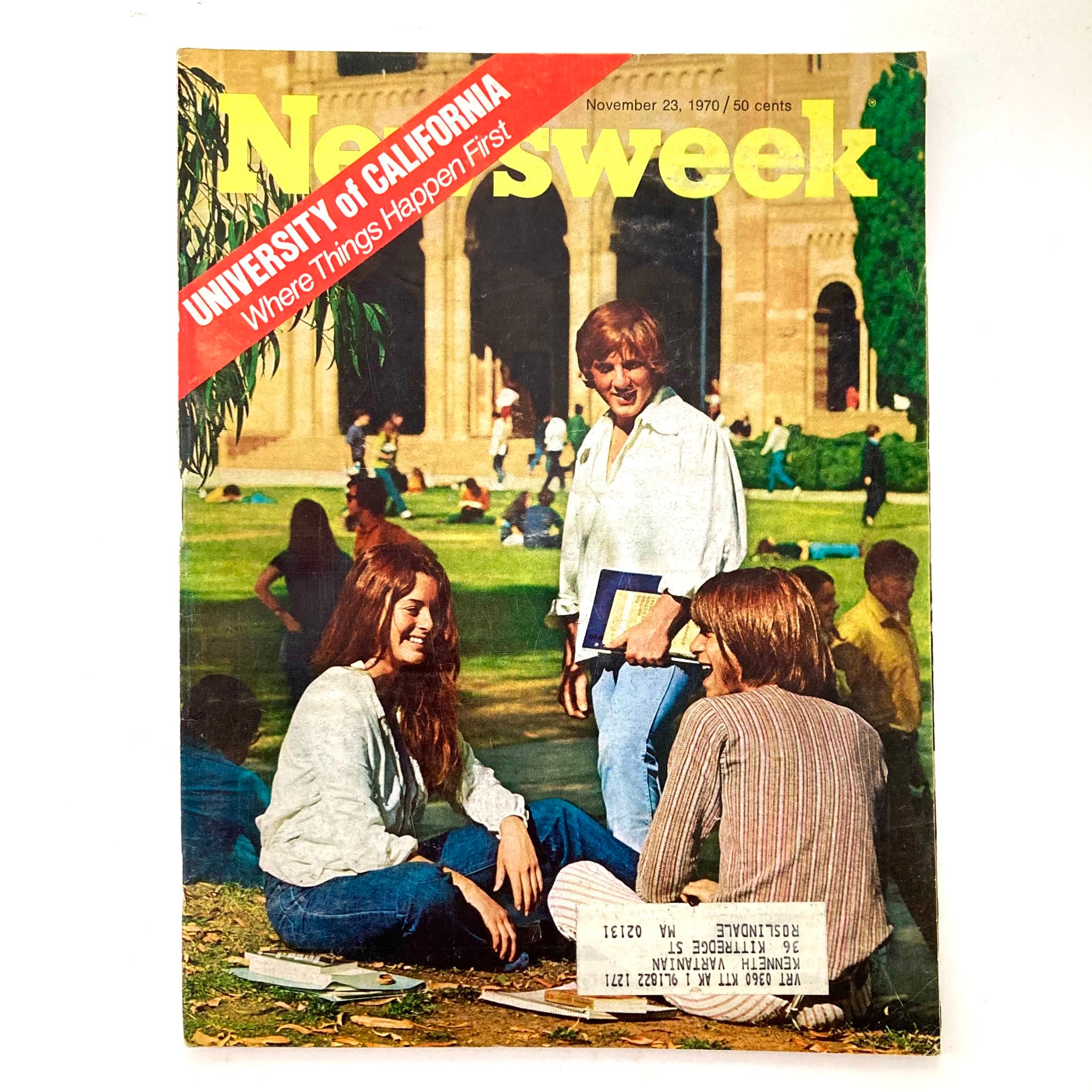 VTG Newsweek Magazine November 23 1970 cover featuring students at The University of California, showcasing the academic culture of the early 1970s.