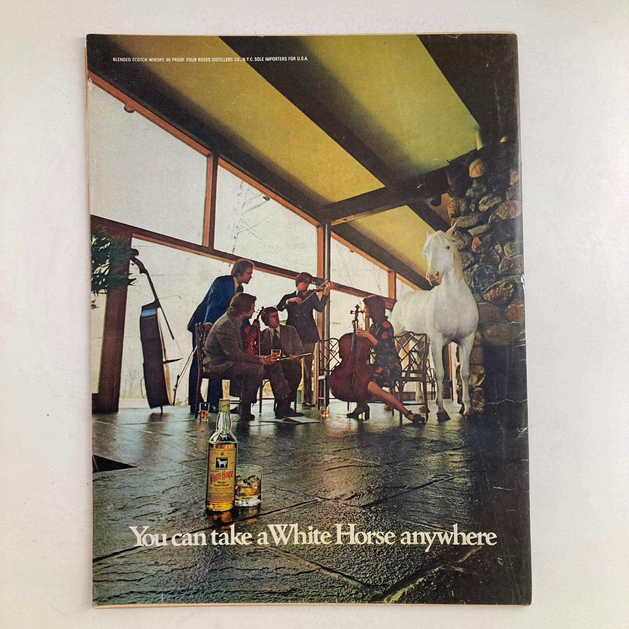 Cover of VTG Newsweek Magazine February 19 1973 with a vintage advertisement featuring a group enjoying drinks in an elegant setting.