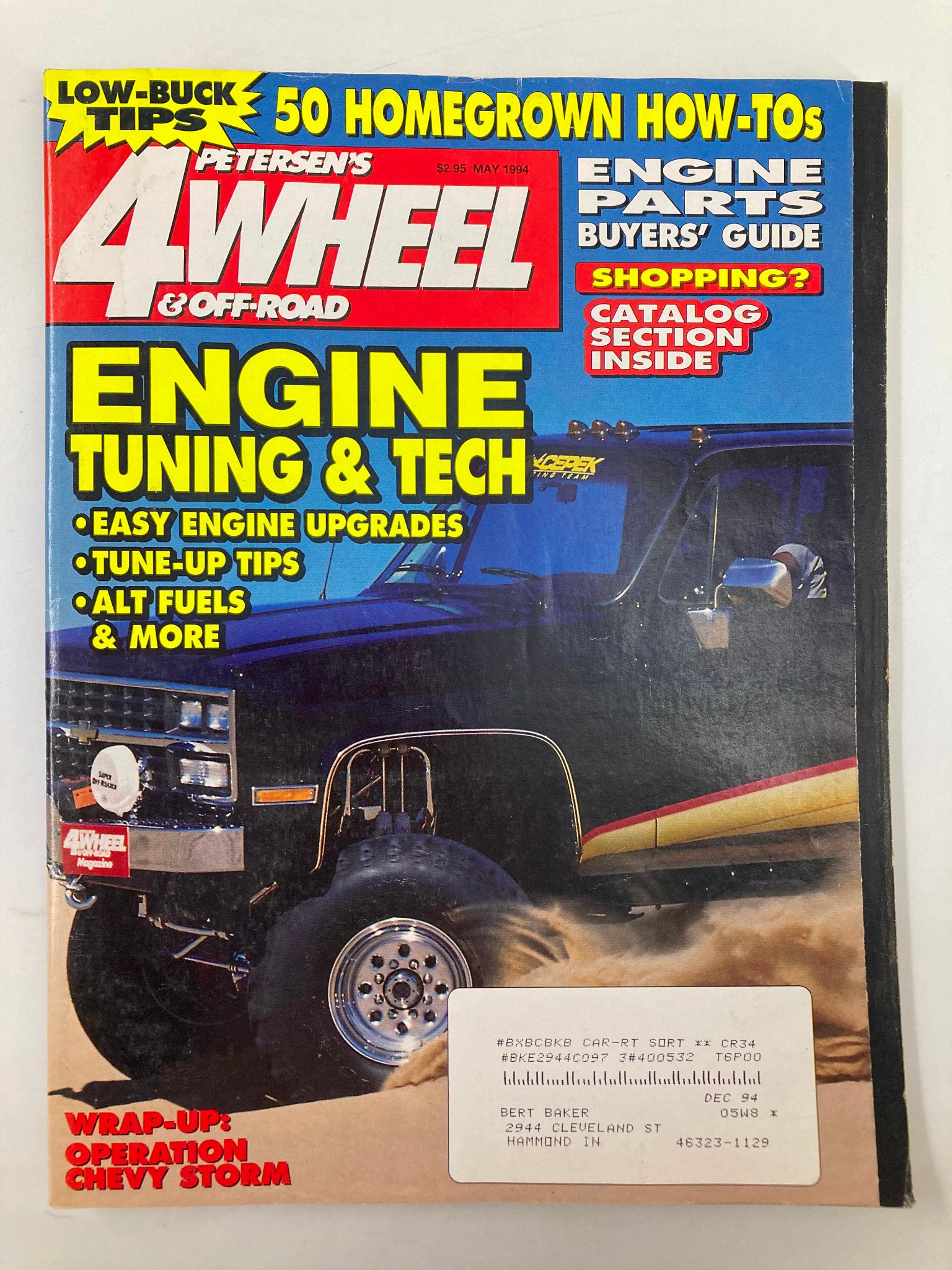 Petersen's 4 Wheel & Off-Road Magazine May 1994 cover featuring articles on engine tuning, tech tips, and off-road adventures.