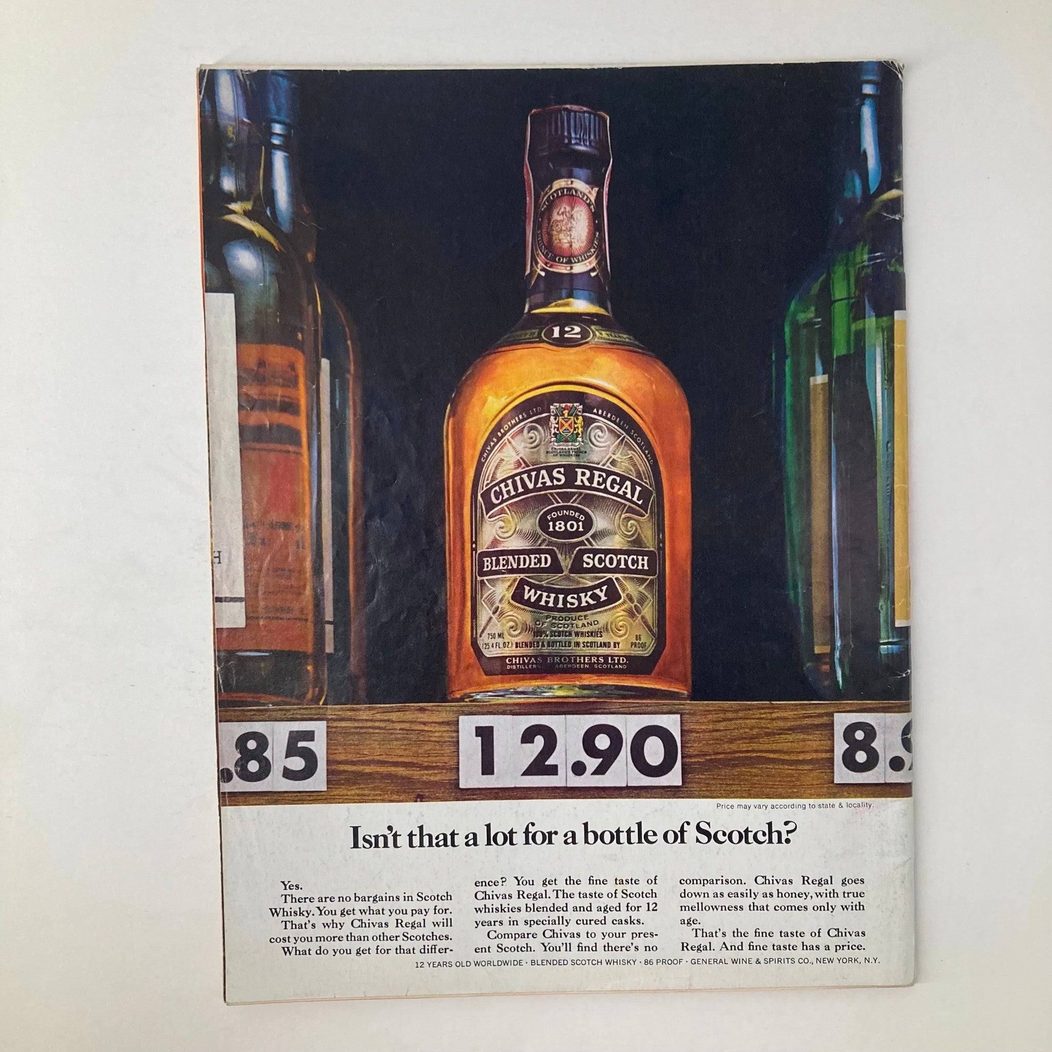 Back cover of the VTG Newsweek Magazine February 20 1978 featuring an advertisement for Chivas Regal blended scotch whisky, highlighting pricing and promotional information.