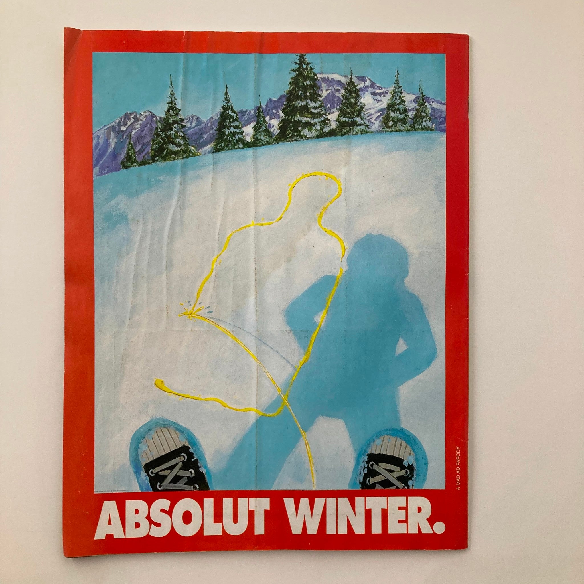 Back cover of Mad Magazine April 1997 #356, illustrating a humorous advertisement with bright colors and a playful design, contributing to the vintage aesthetic of the issue.