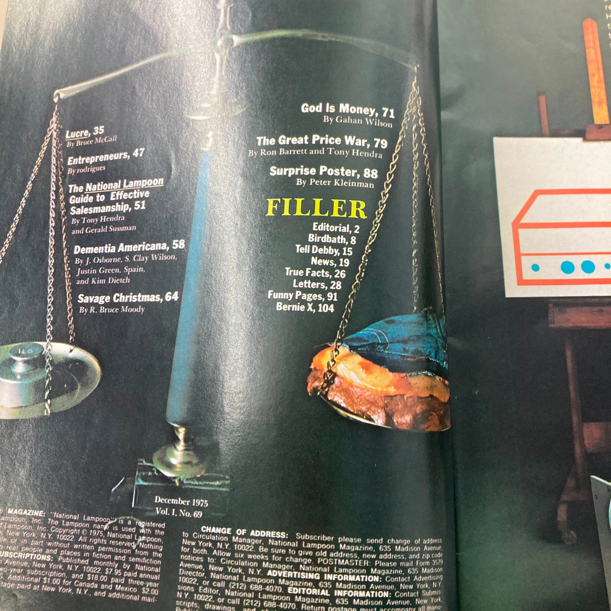 Vtg National Lampoon Magazine December 1975 Vol 1 No 69 "Men Working" No Label Collectible