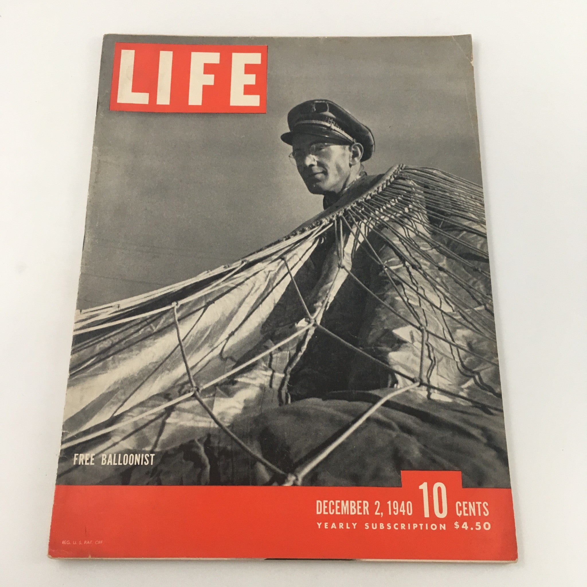 Cover of VTG Life Magazine from December 2, 1940 featuring a Free Balloonist and a historical feature on Franklin Roosevelt. Vintage magazine displaying classic design and notable headlines.