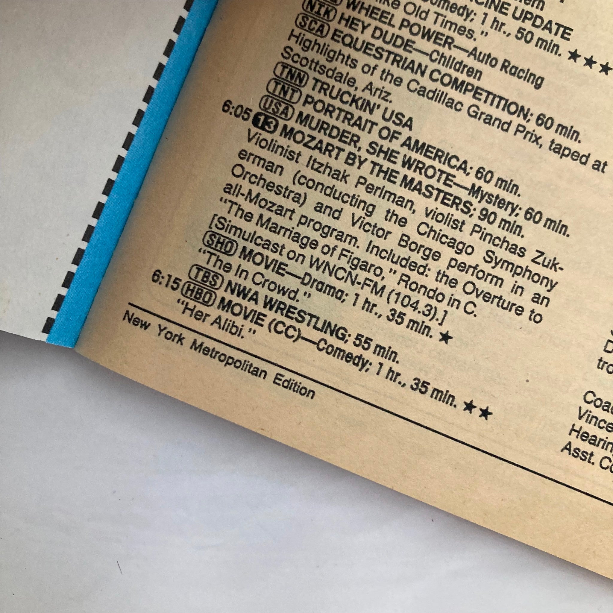 Inside page of TV Guide Magazine March 10 1990 displaying the TV schedule and programming lineup, reflecting the shows and channel listings from the New York Metropolitan Edition.