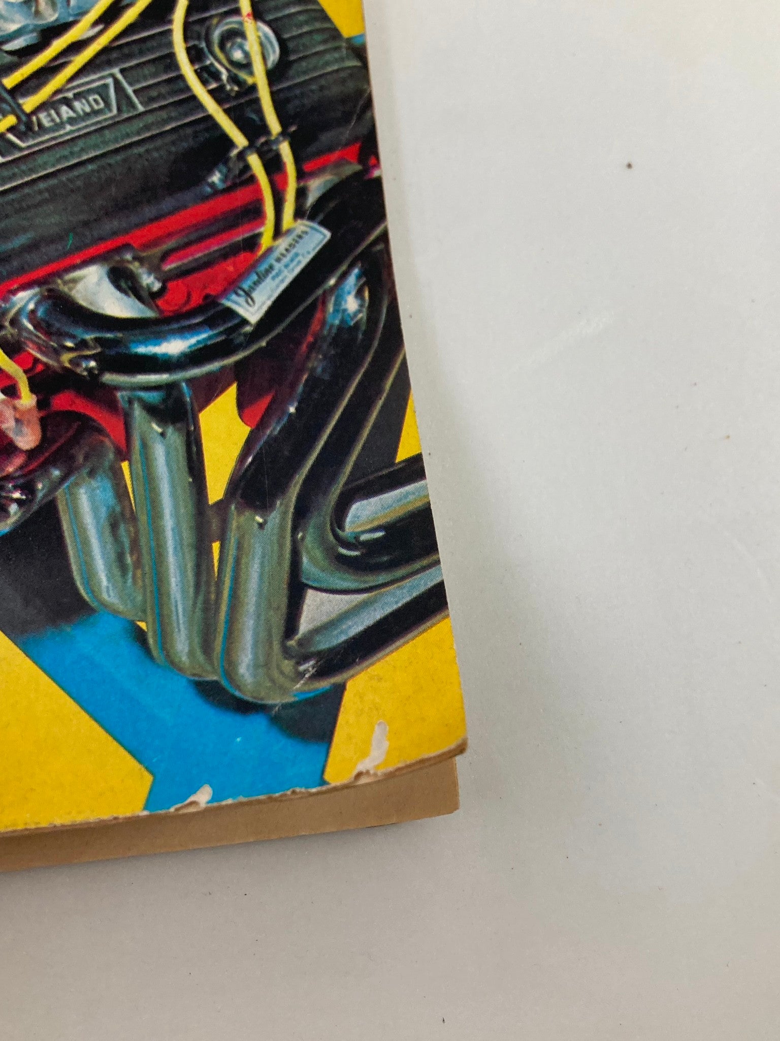 Close-up of the cover of VTG Popular Hot Rodding Magazine April 1974, highlighting the MoPar small-block engine details.