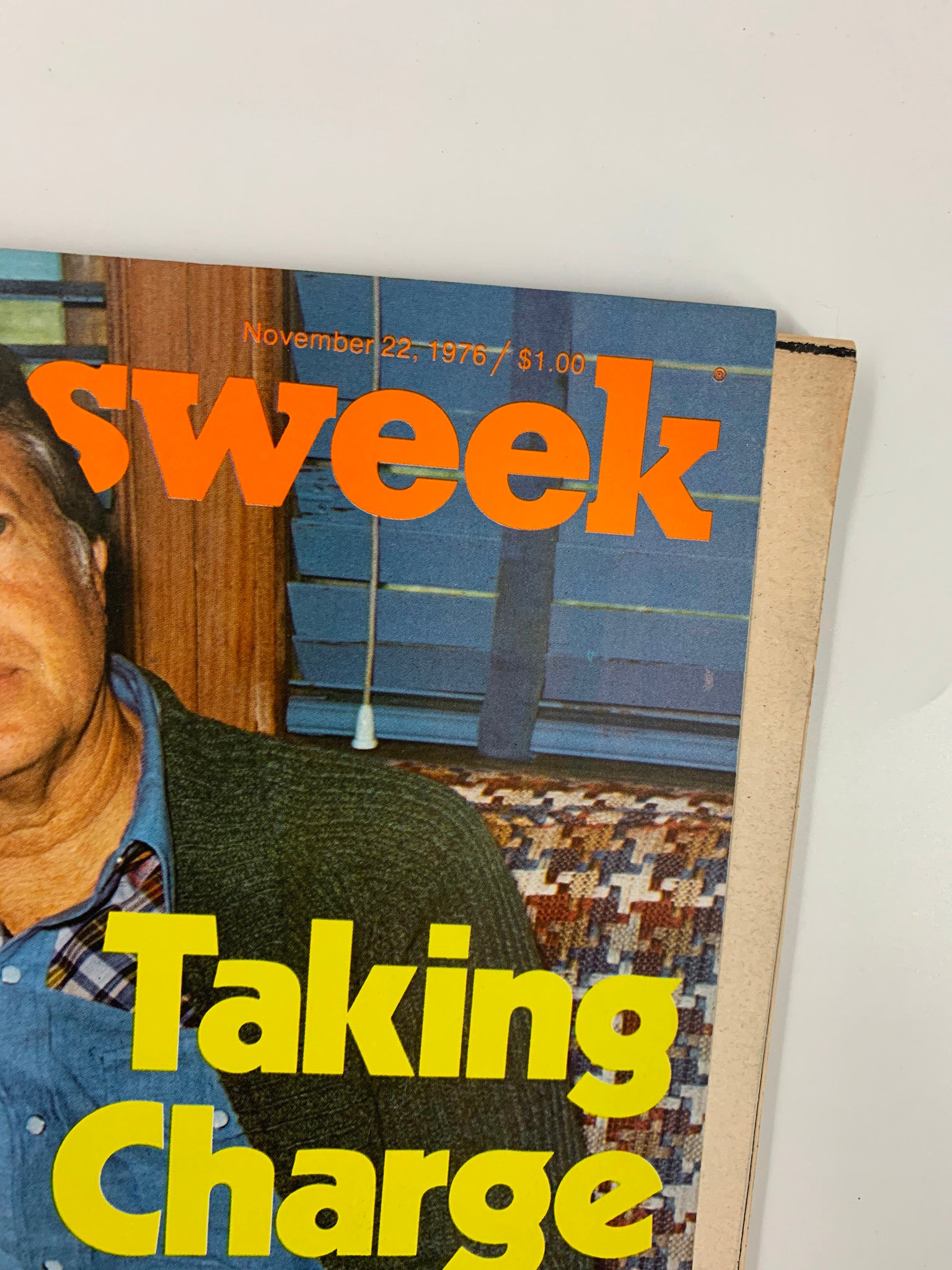 Close-up of the VTG Newsweek Magazine November 22 1976 cover featuring the title 'Taking Charge' with the publication date and price visible.