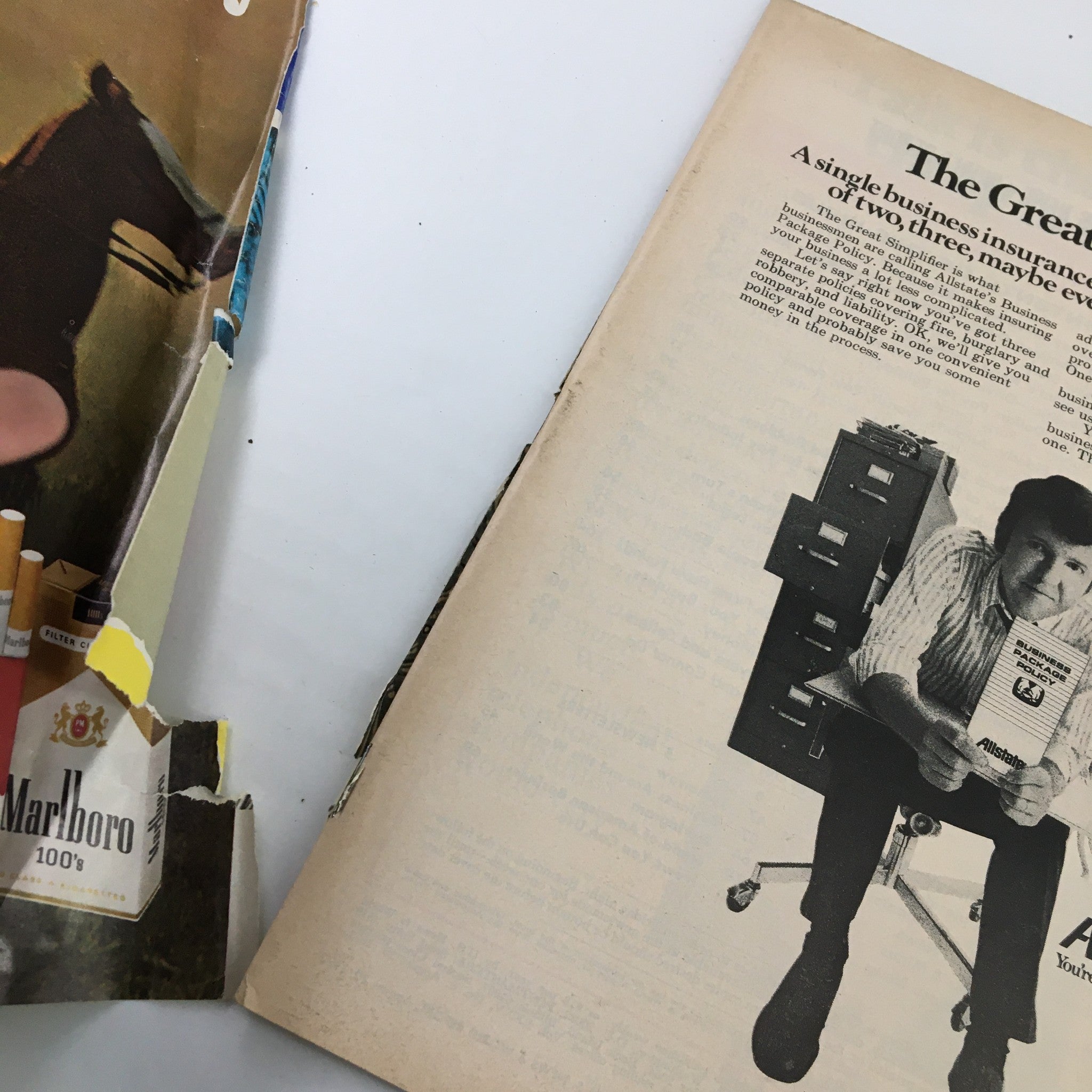 Back cover of the vintage US News & World Report magazine from August 20, 1973, showing advertisements from the 1970s alongside the discussion of politics, further showcasing the magazine's historical context.