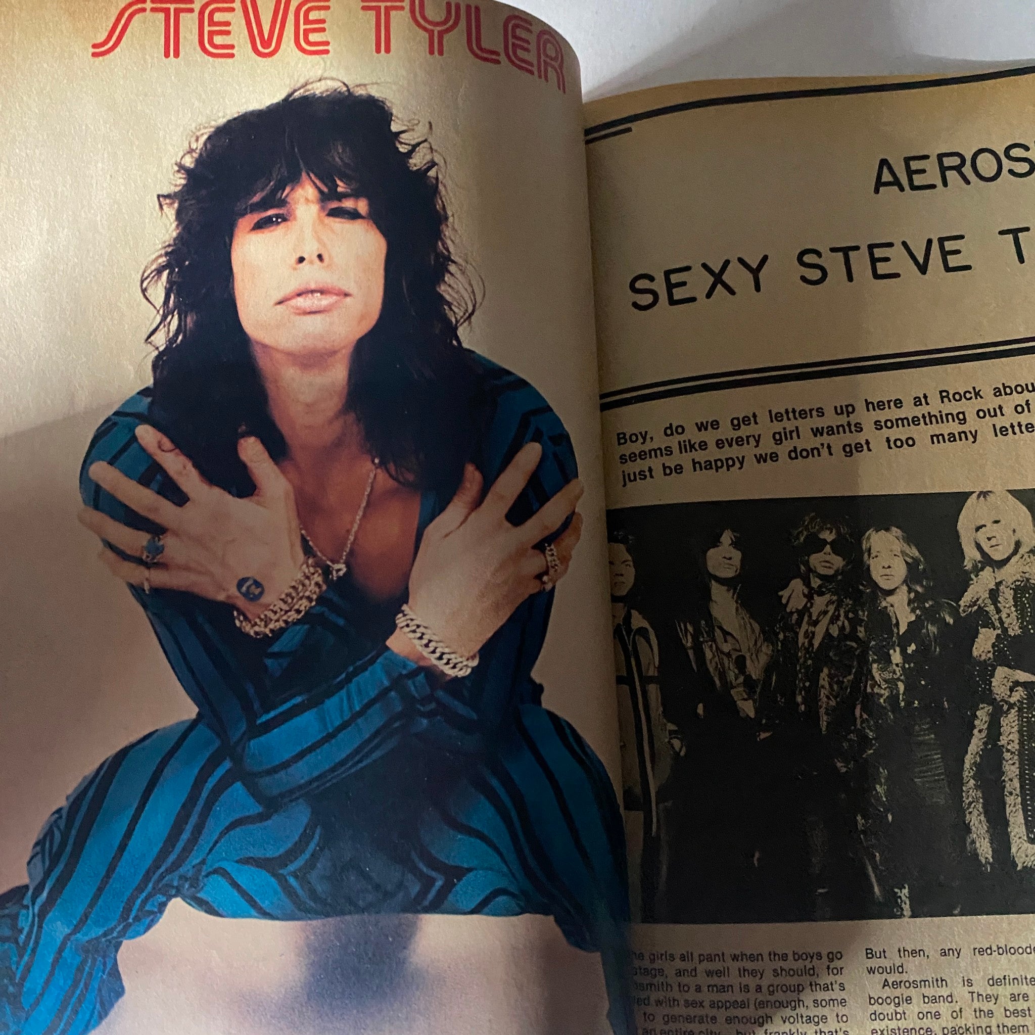 VTG Rock Magazine January 1978 featuring Steve Tyler, with an iconic pose and style, showcasing his allure and charisma.