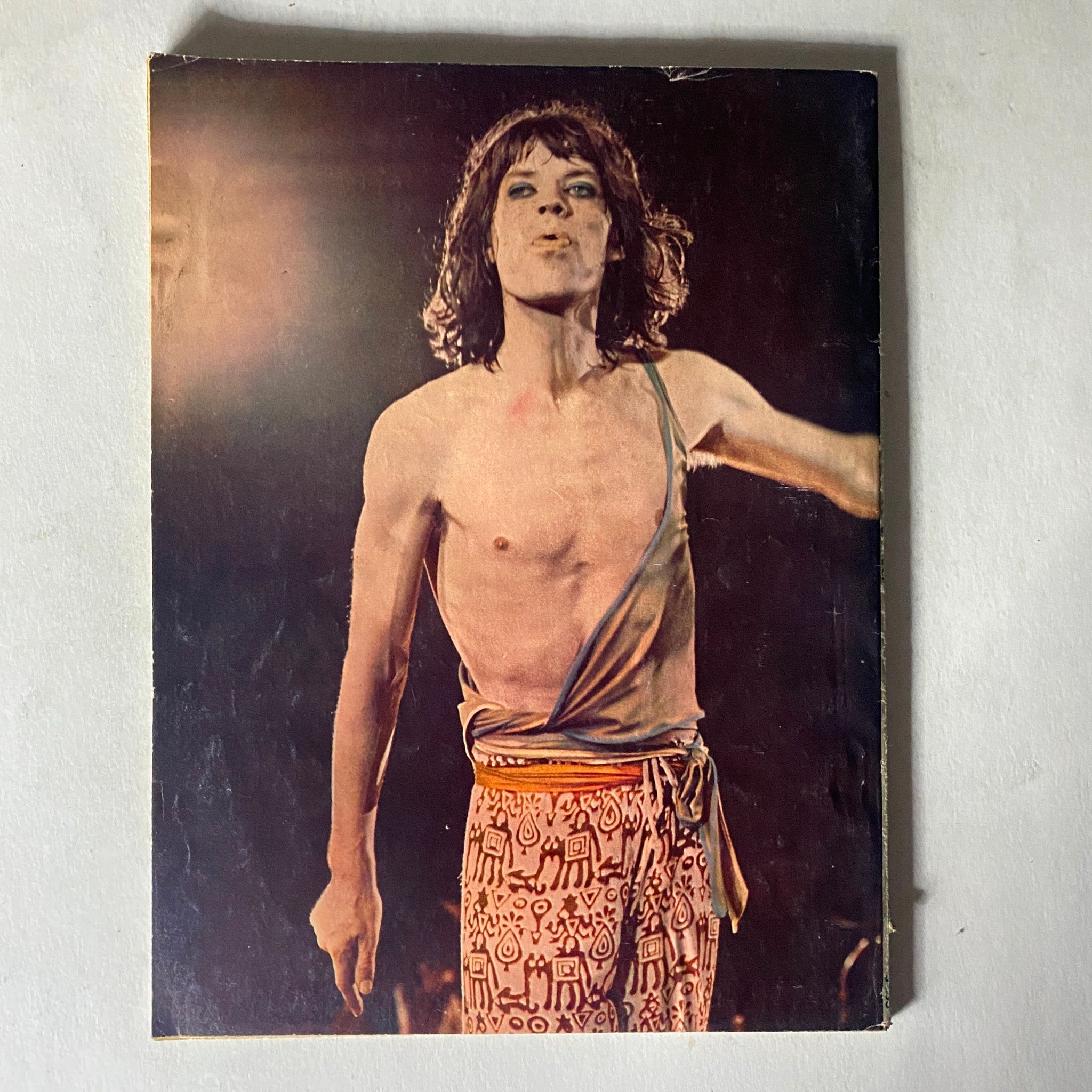 VTG Super Rock Magazine February 1978 Led Zeppelin showcasing a striking image of Mick Jagger performing, showcasing iconic fashion and stage presence that defined the rock era.