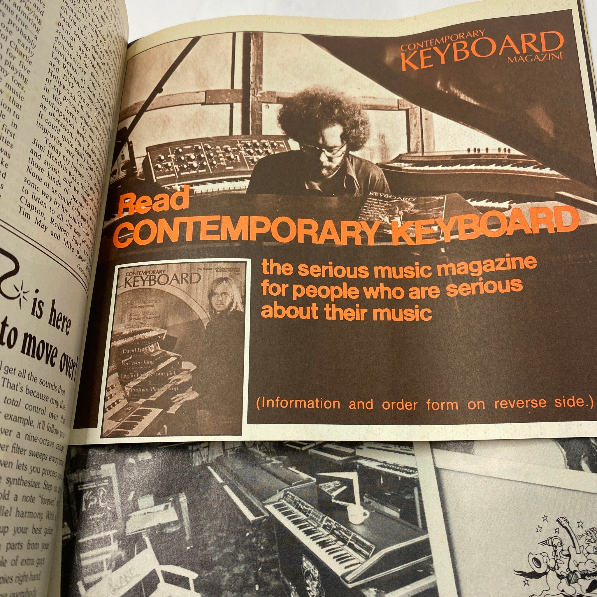 VTG Guitar Player Magazine June 1977 featuring a contemporary keyboard advertisement, highlighting the serious music magazine for dedicated musicians.