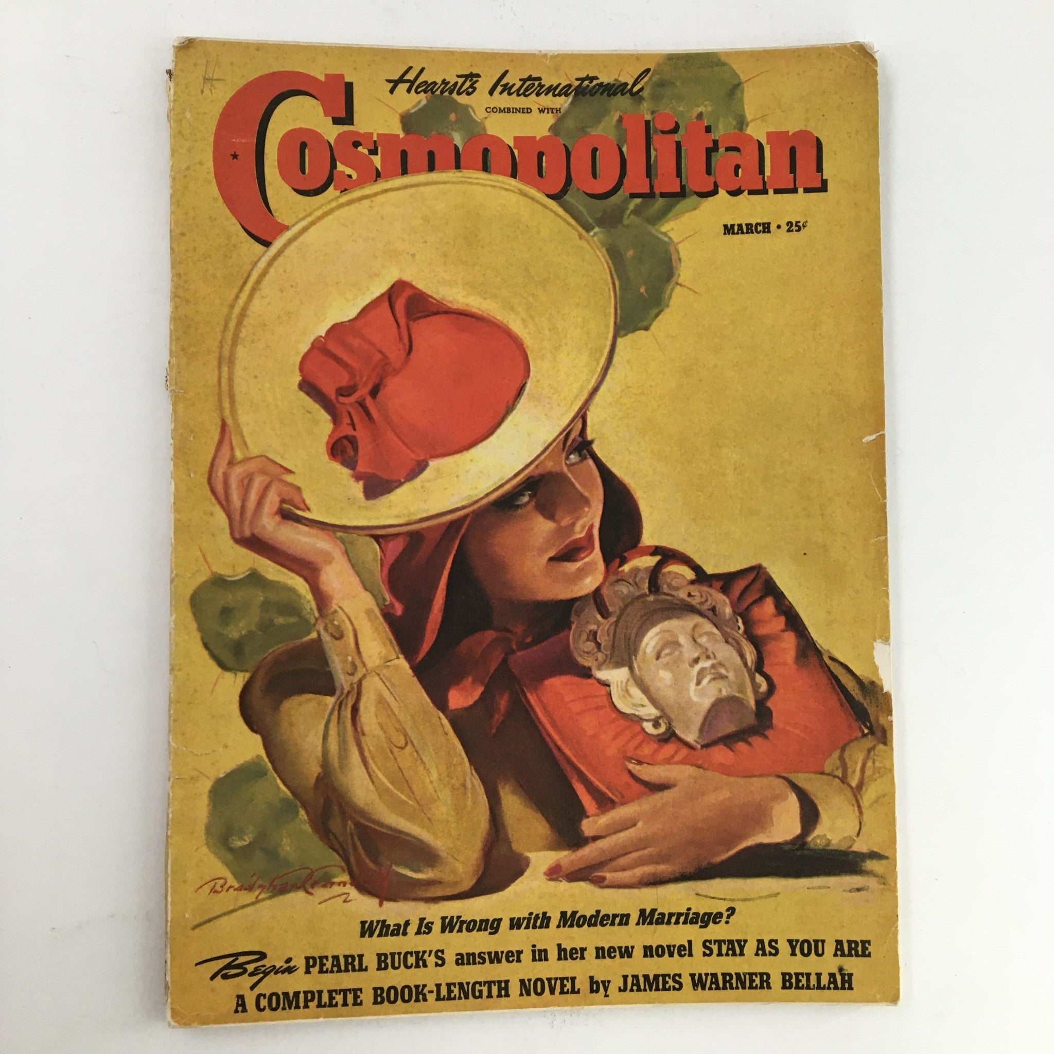 Cover of VTG Cosmopolitan Magazine March 1940 titled 'The South American Way' featuring a woman in a wide-brimmed hat.