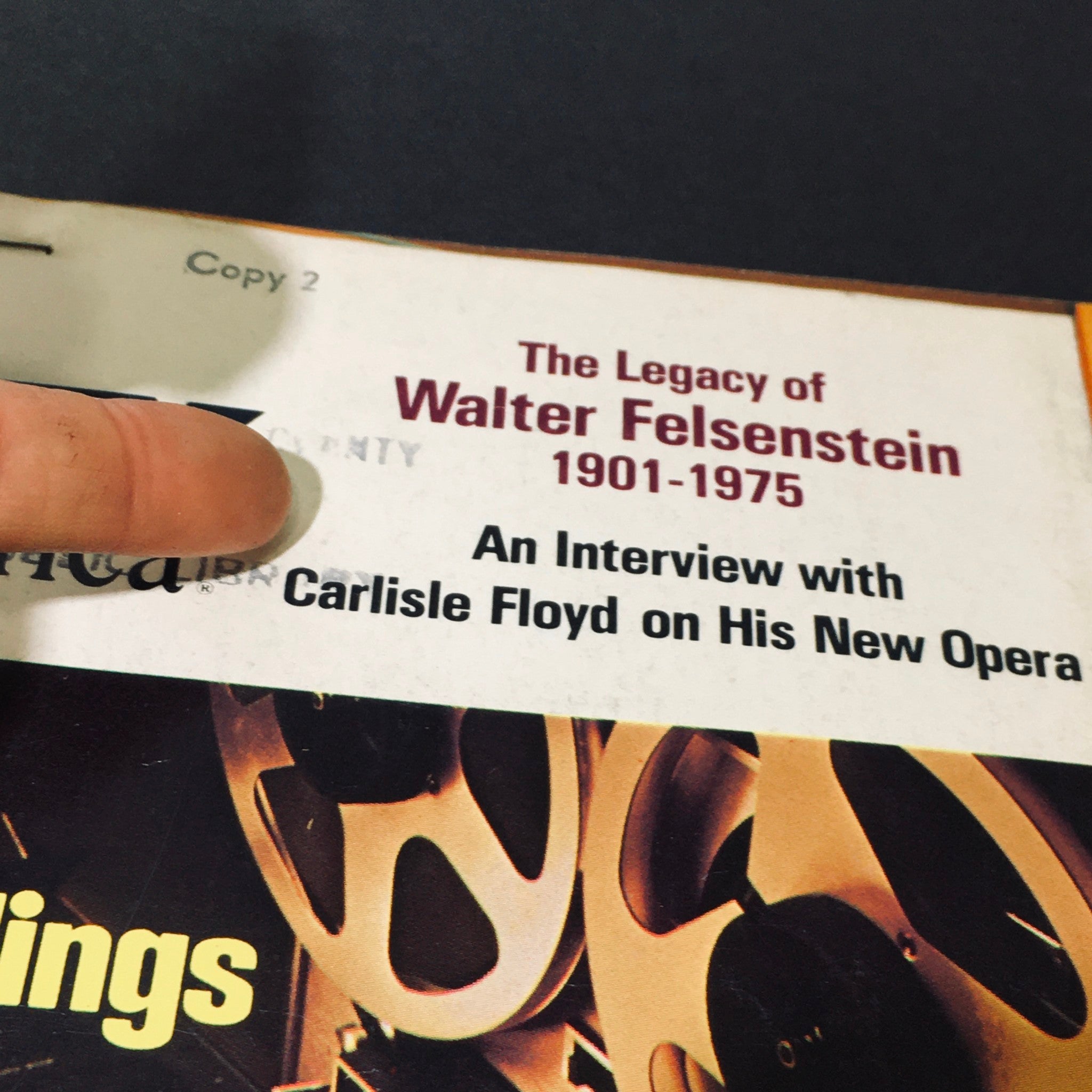 Section of the VTG High Fidelity Magazine February 1976 discussing Walter Felsenstein's legacy, with an interview announcement.