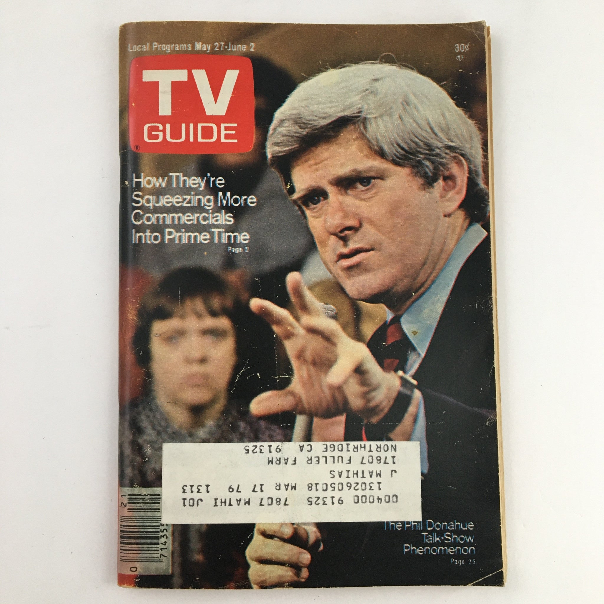 Cover of TV Guide Magazine May 27, 1978, featuring Phil Donahue with an article on increasing commercialism in prime time.