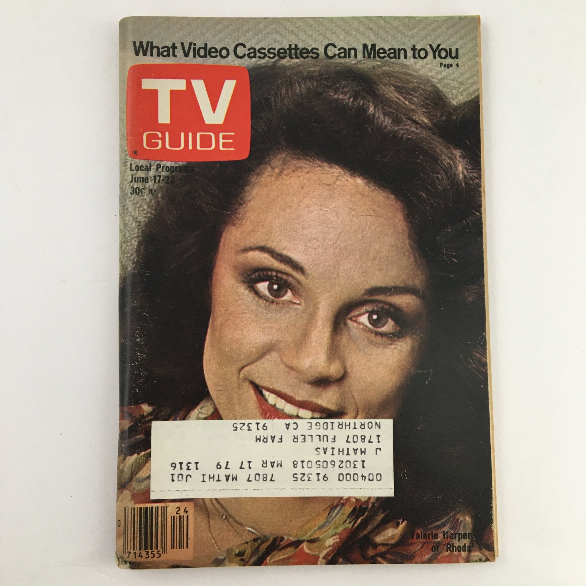 Cover of TV Guide Magazine June 17 1978 featuring Valerie Harper of 'Rhoda', showcasing vintage television culture from the late 1970s.