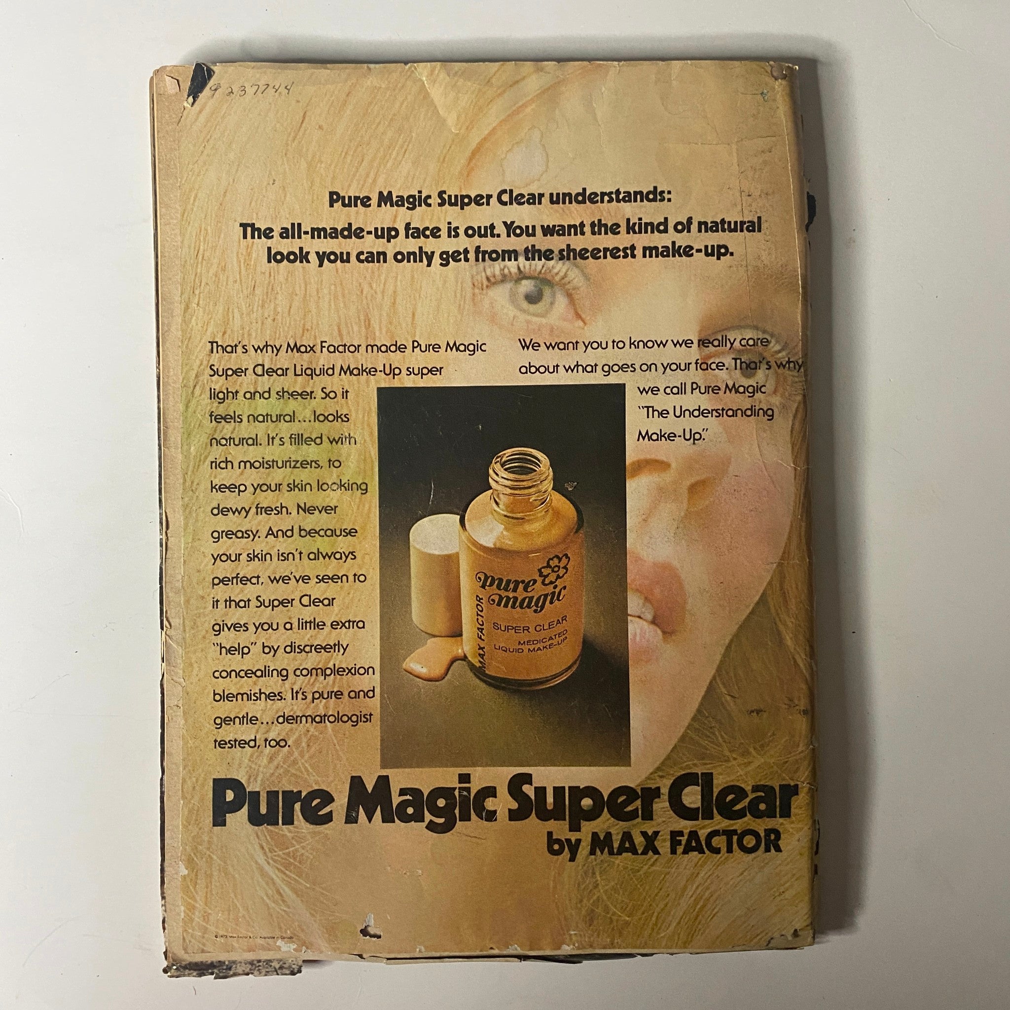 Old photograph featured in Mademoiselle Magazine April 1973, illustrating the vintage aesthetic with a focus on beauty products.