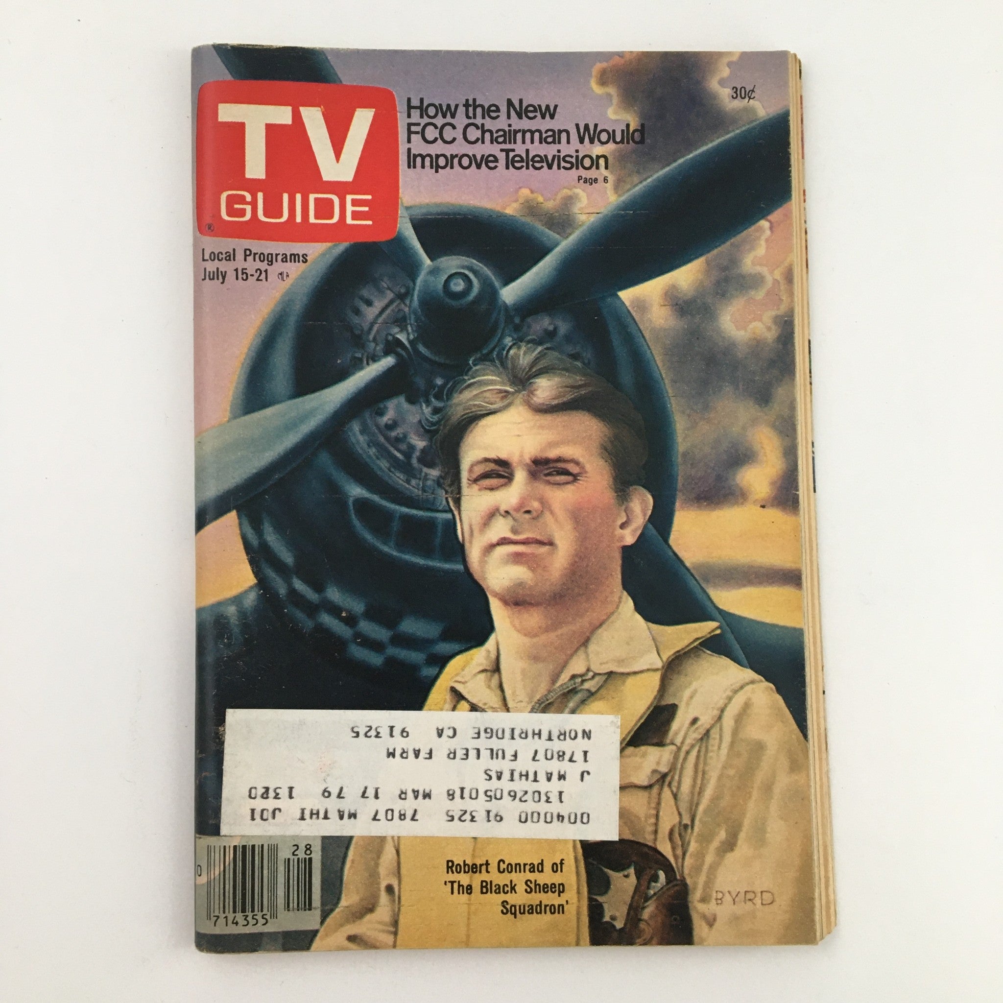 Cover of TV Guide Magazine July 15 1978 featuring Robert Conrad, highlighting topics on how the New FCC Chairman would improve television.
