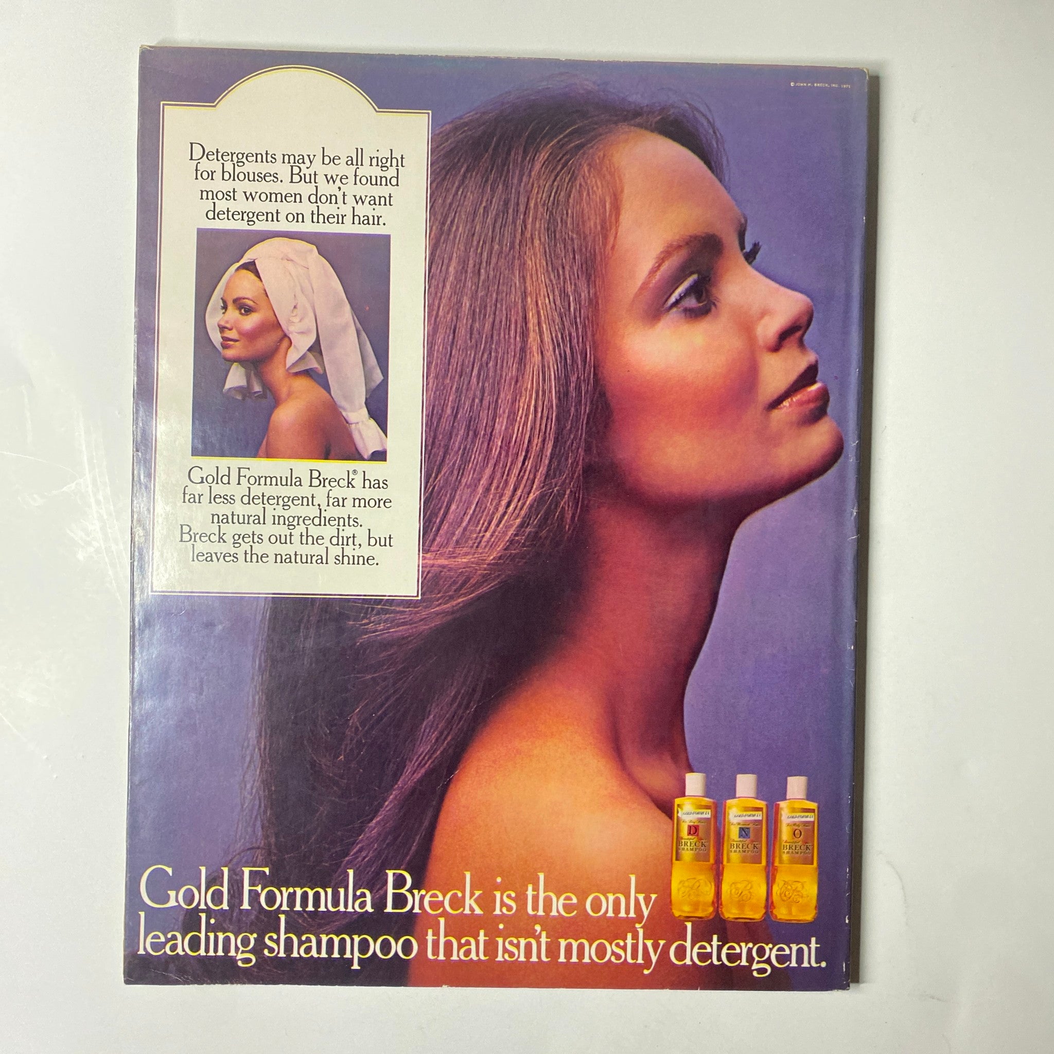 Haircare advertisement from Seventeen Magazine March 1971 promoting Gold Formula Breck shampoo, emphasizing its gentle formula suitable for natural hair.