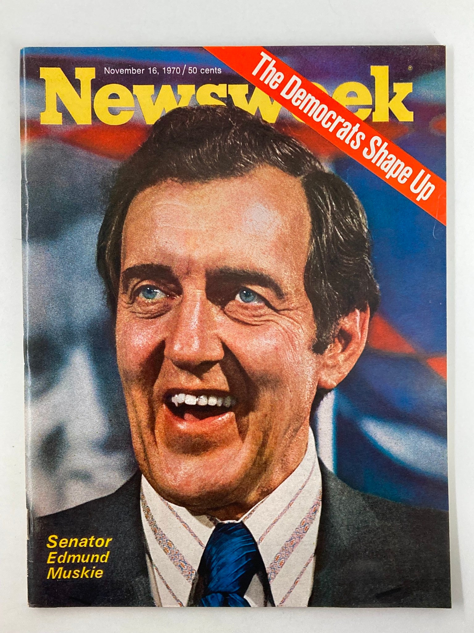 VTG Newsweek Magazine November 16 1970 featuring Senator Edmund Muskie on the cover, illustrating the political landscape with the headline 'The Democrats Shape Up'.