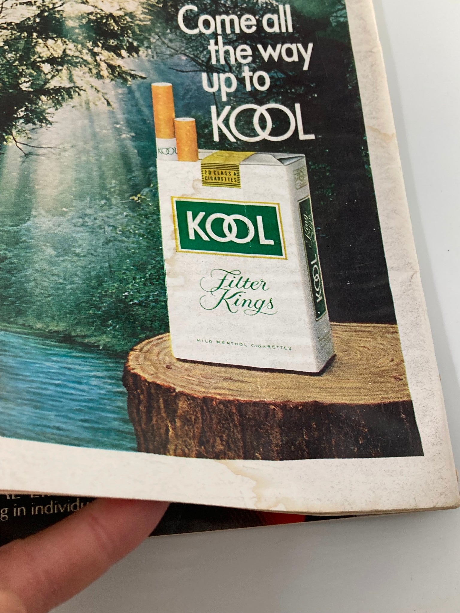 VTG Newsweek Magazine November 16 1970 advertisement for Kool Filter Kings cigarettes on the inside page.
