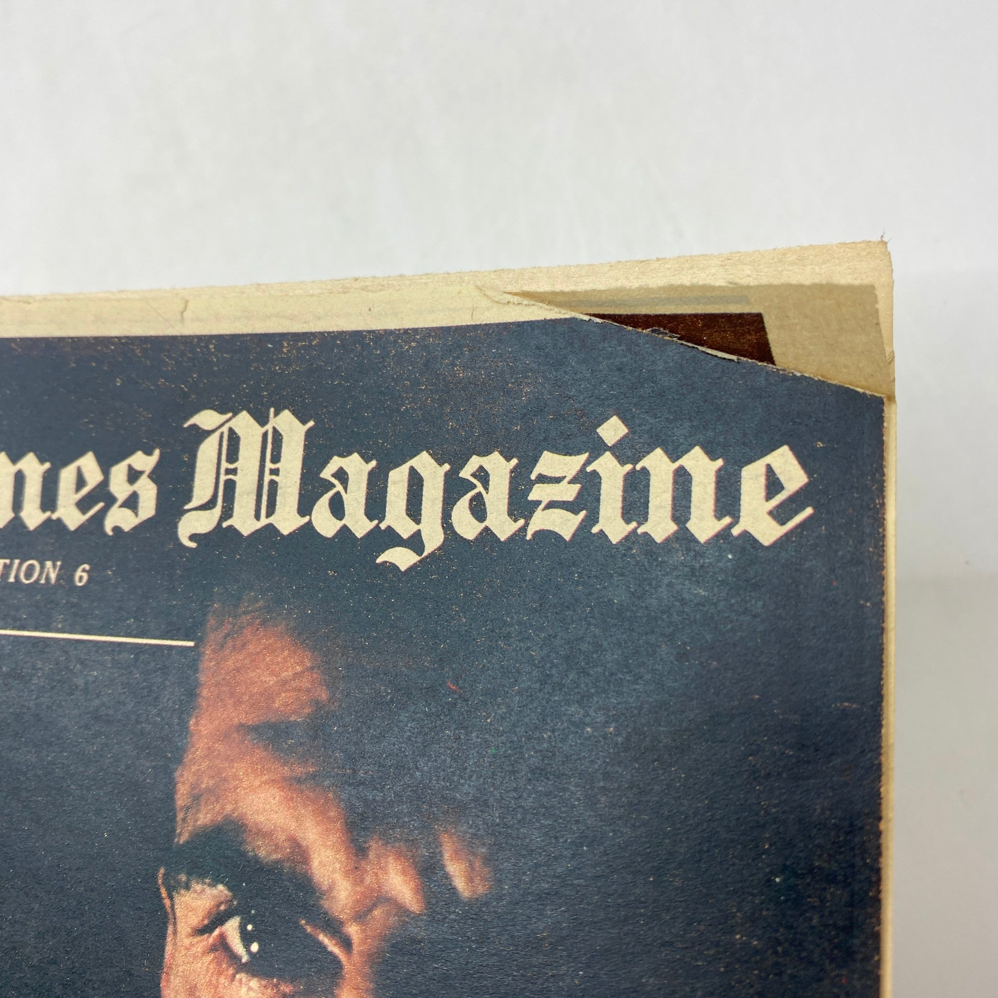 Close-up of The New York Times Magazine title from June 13, 1971, highlighting the vintage design and print quality.