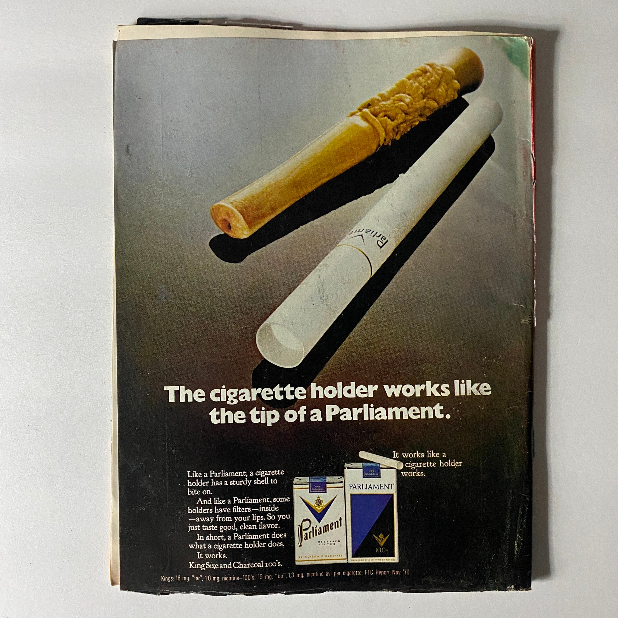Back cover of the VTG Time Magazine from April 12, 1971 featuring an advertisement for Parliament cigarettes, demonstrating marketing styles of the era.