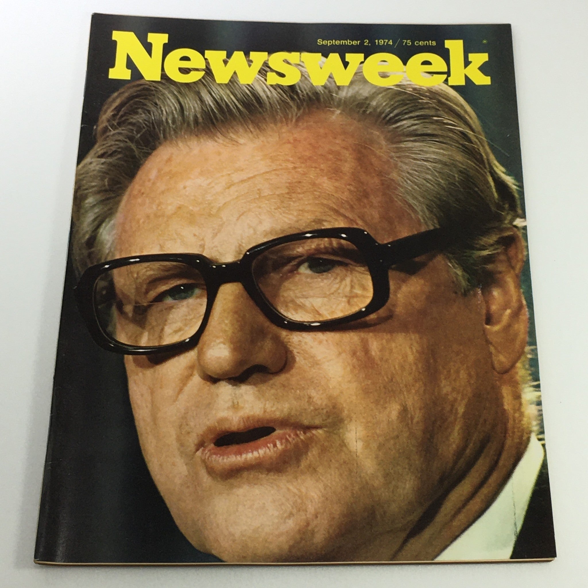 VTG Newsweek Magazine September 2 1974 featuring a close-up of Nelson Rockefeller, showcasing the cover design with the title 'Newsweek' and publication date.