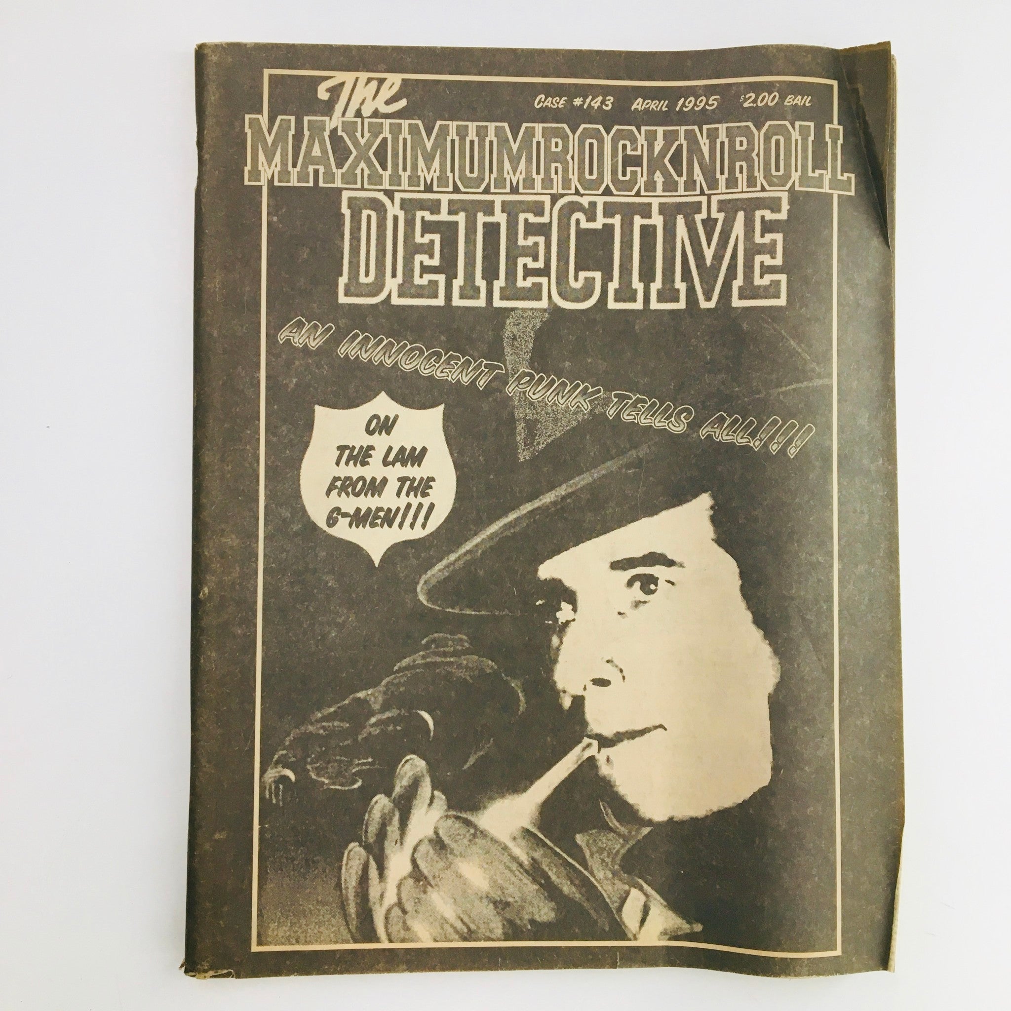 Cover of Maximum RocknRoll Magazine, April 1995, Issue #143, featuring an illustration related to The Lam from The G-Men.