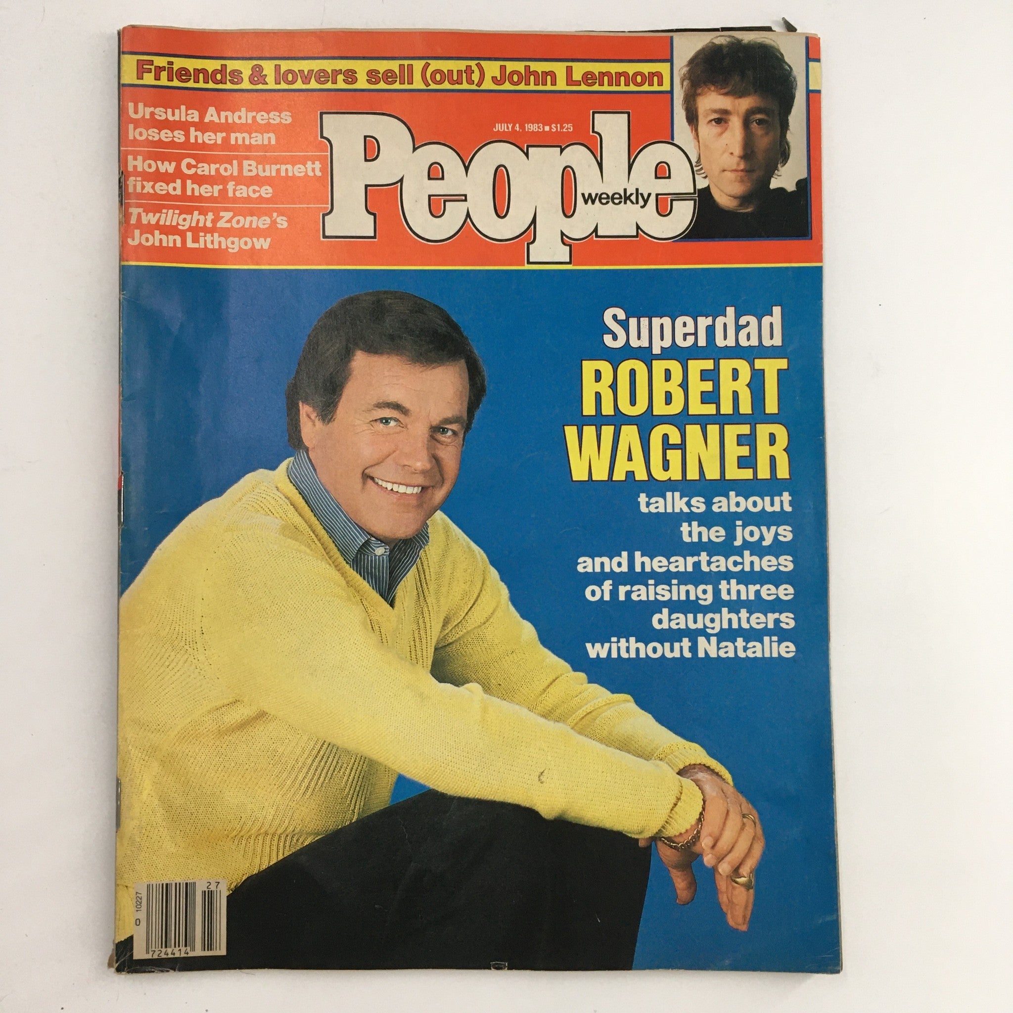 People Weekly Magazine July 4 1983 featuring John Lennon and Robert Wagner on the cover, highlighting Robert Wagner discussing fatherhood and John Lennon in the background.